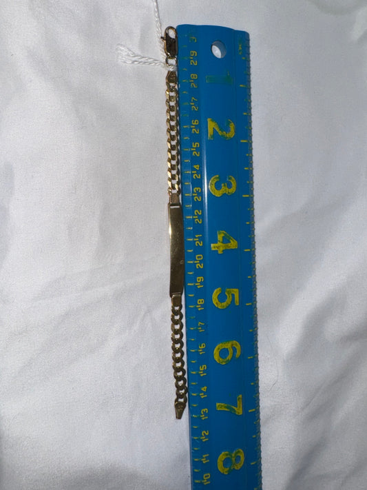 7" 14 Kt Gold Engravable Curb Chain Bracelet