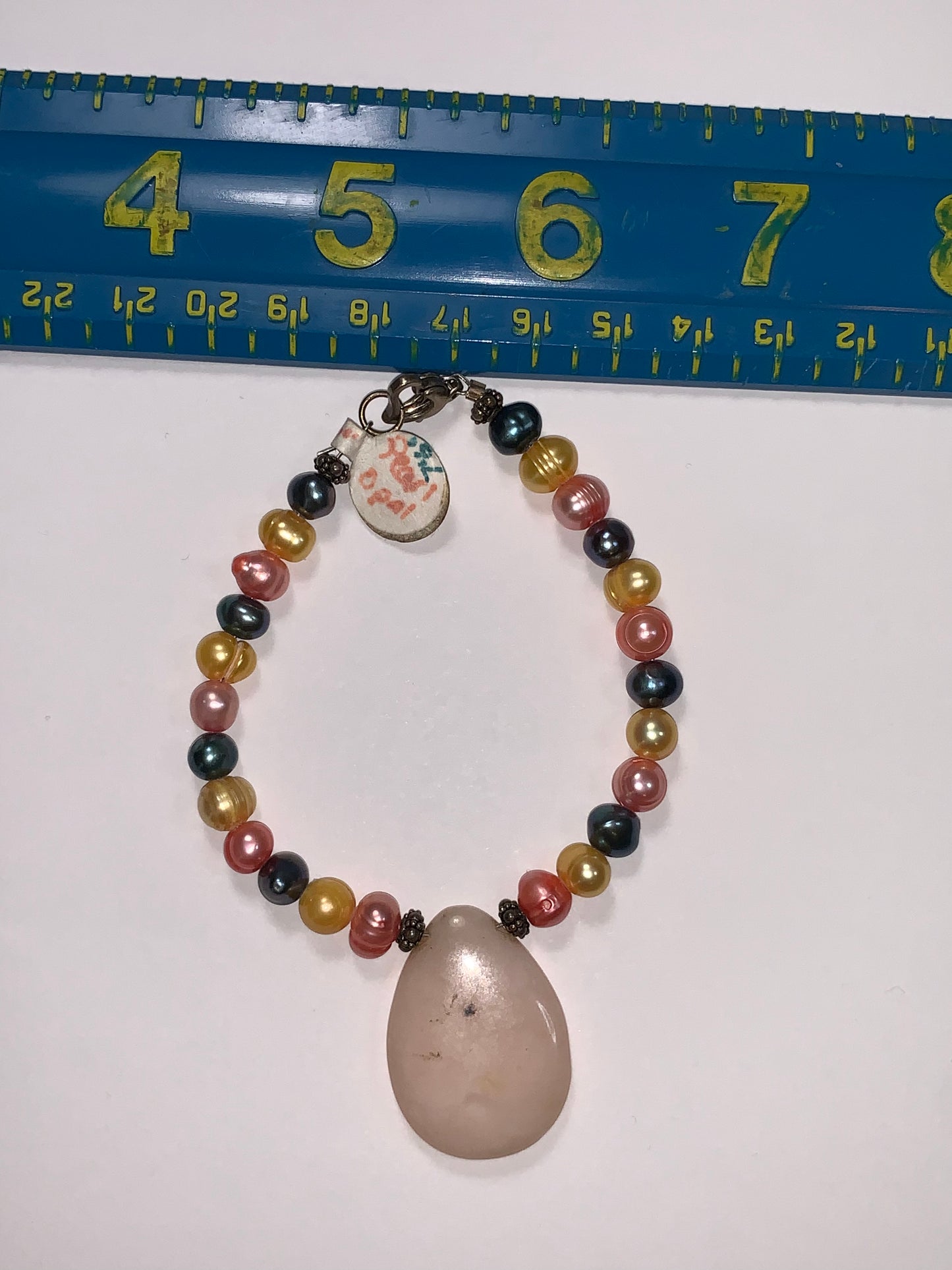 7 1/2" Freshwater Pearl And Opal Bracelet