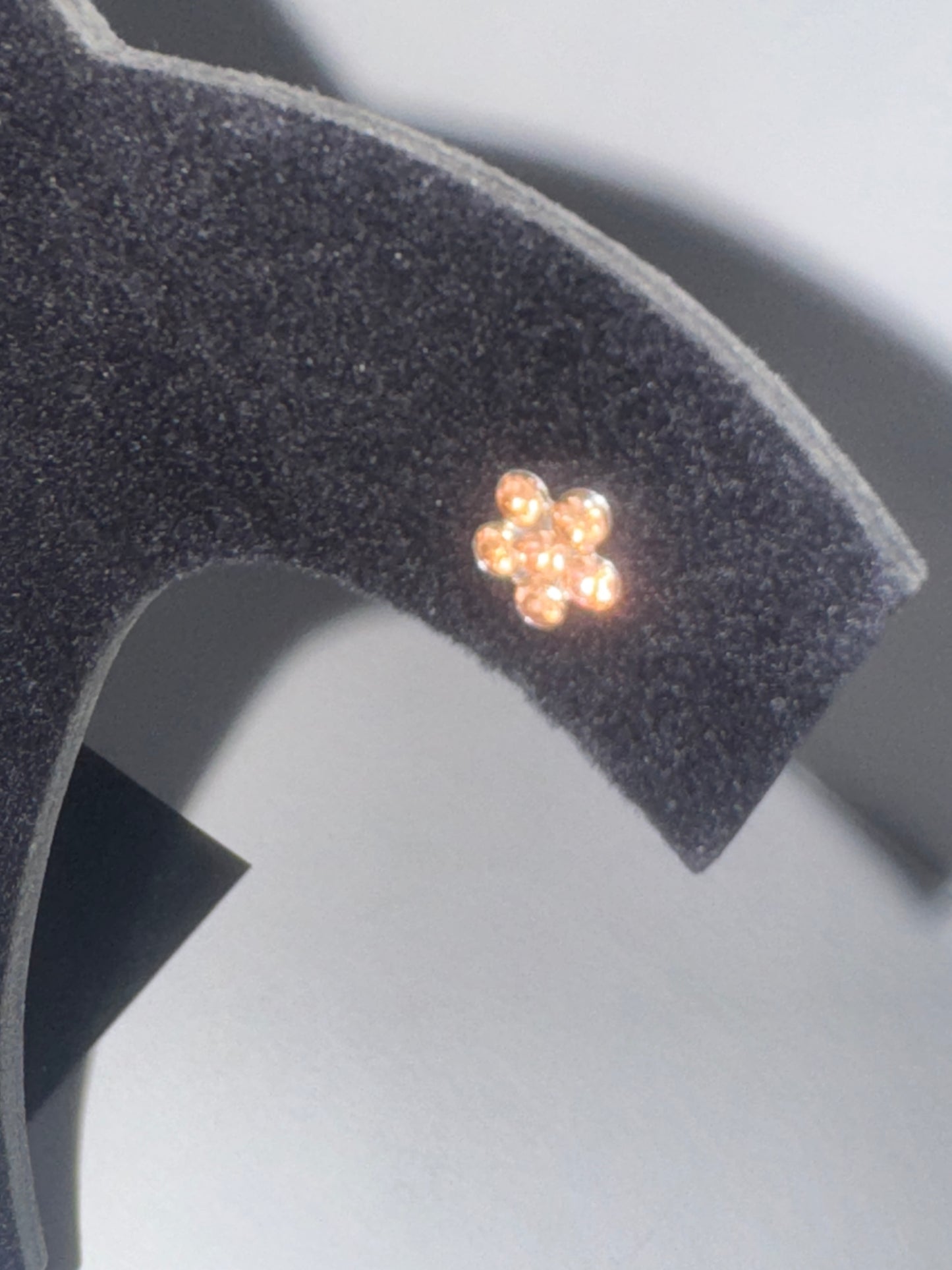 7mm Pink Flower Cz And Sterling Post Earrings