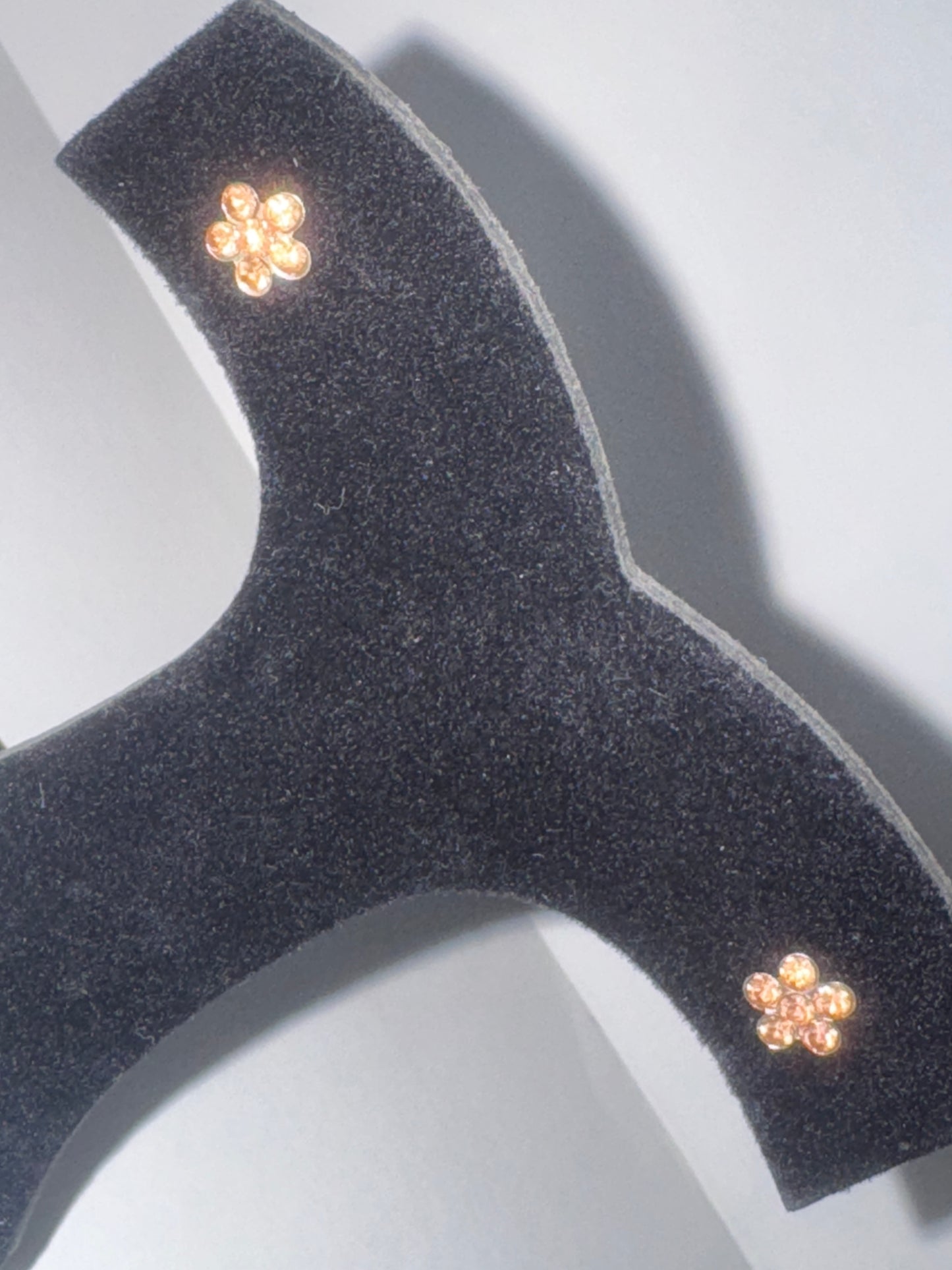 7mm Pink Flower Cz And Sterling Post Earrings