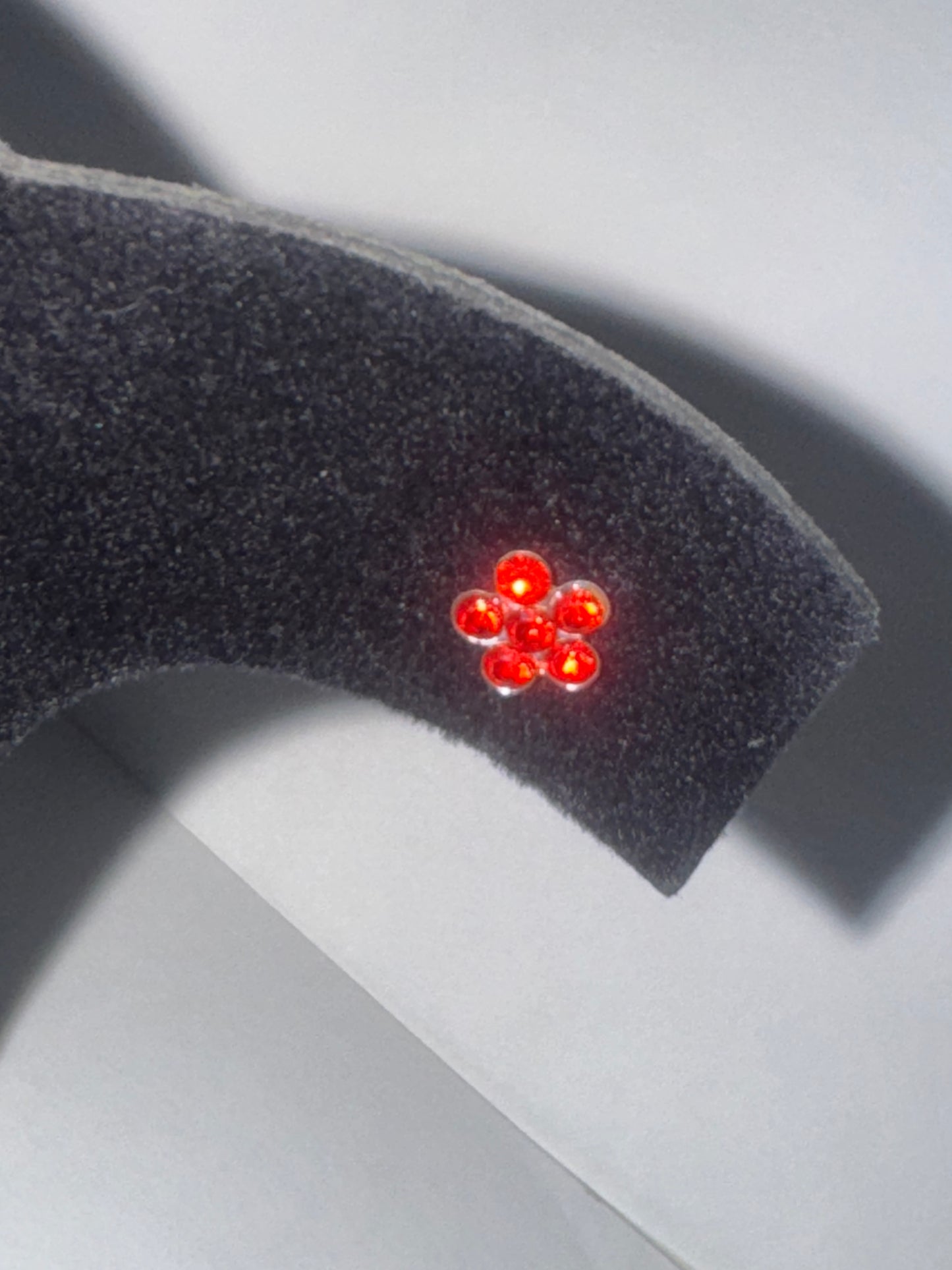 7mm Red Flower Cz And Sterling Post Earrings