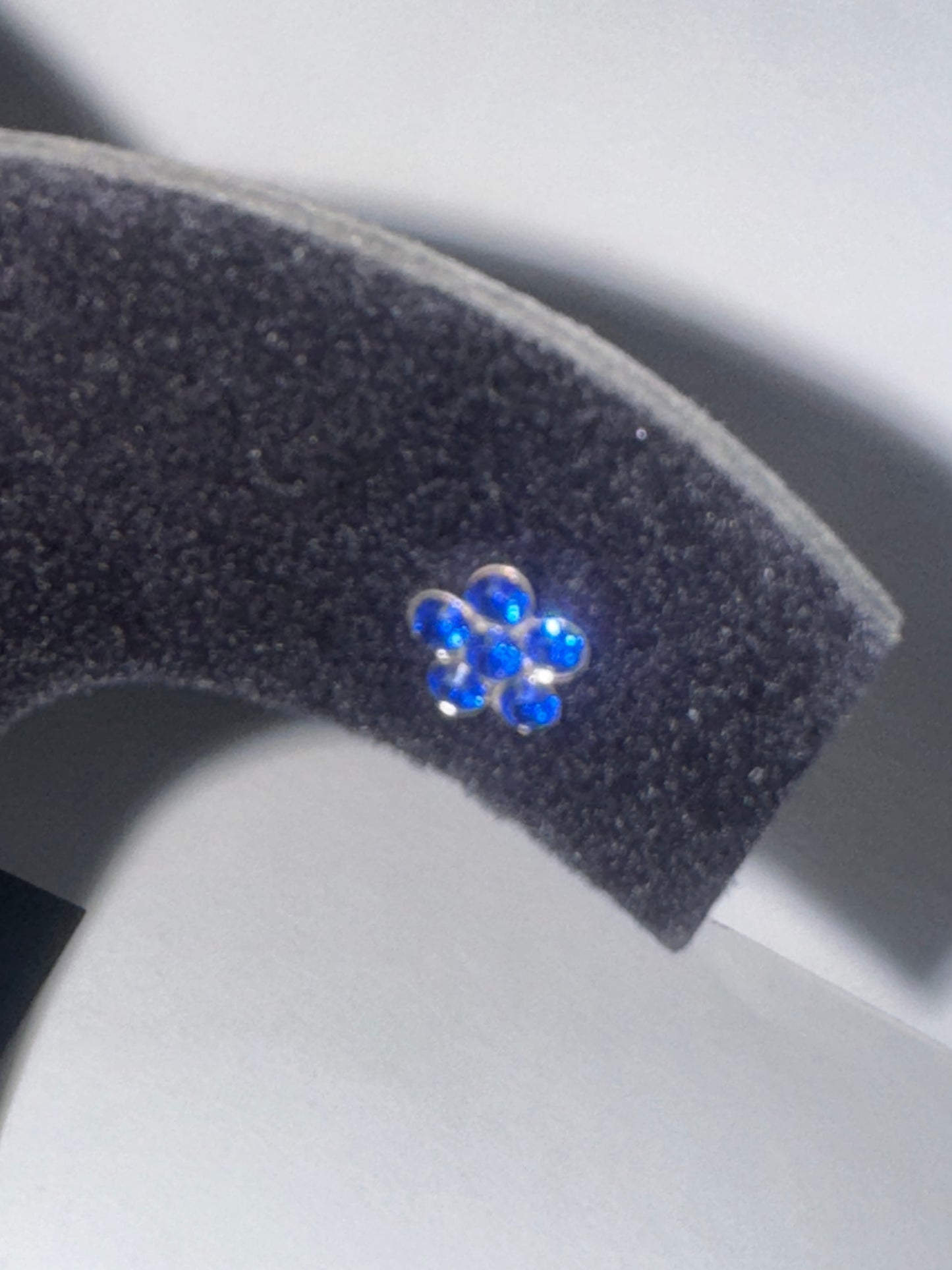 7mm Sapphire Blue Flower Cz And Sterling Post Earrings