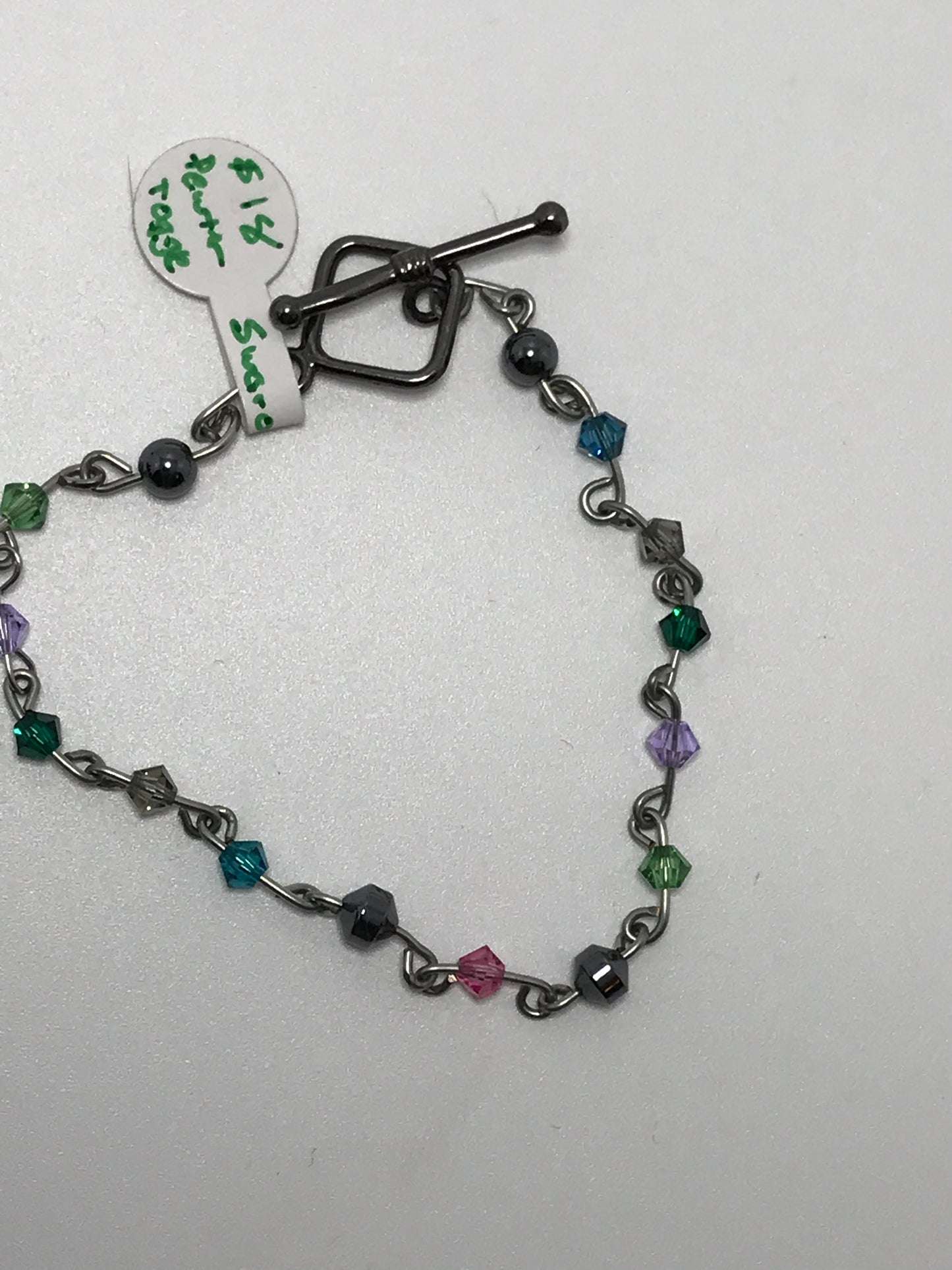 7" Swarovski and Hematite Link Bracelet