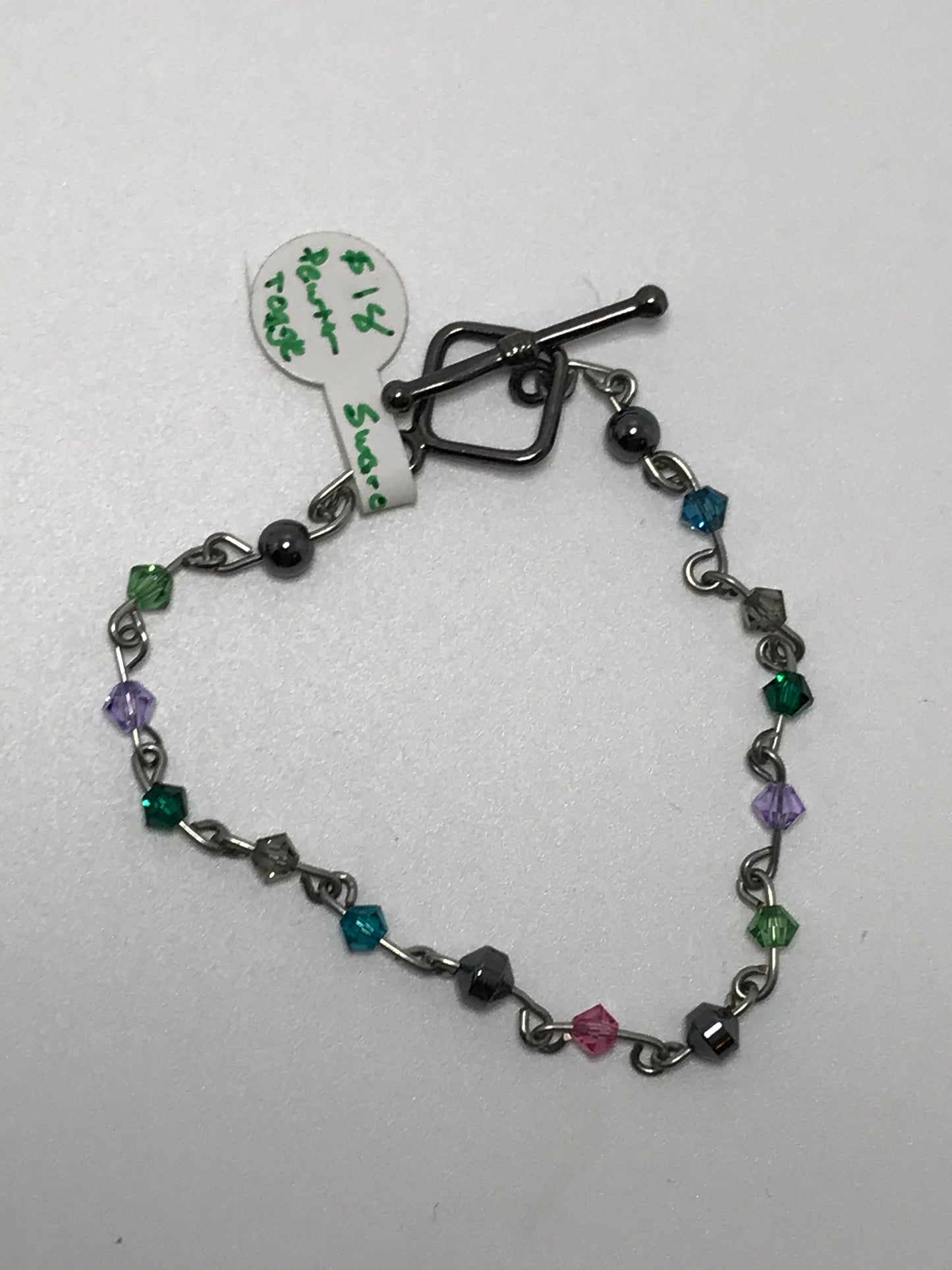 7" Swarovski and Hematite Link Bracelet