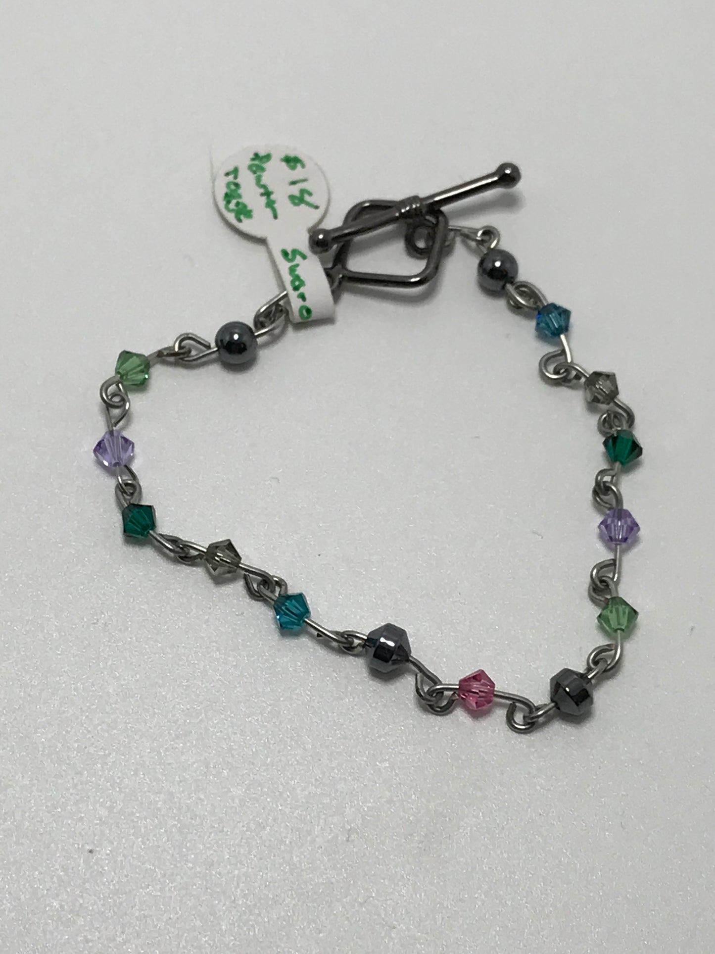 7" Swarovski and Hematite Link Bracelet