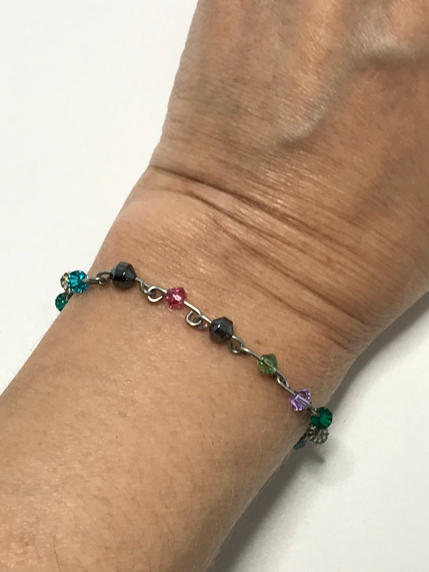 7" Swarovski and Hematite Link Bracelet