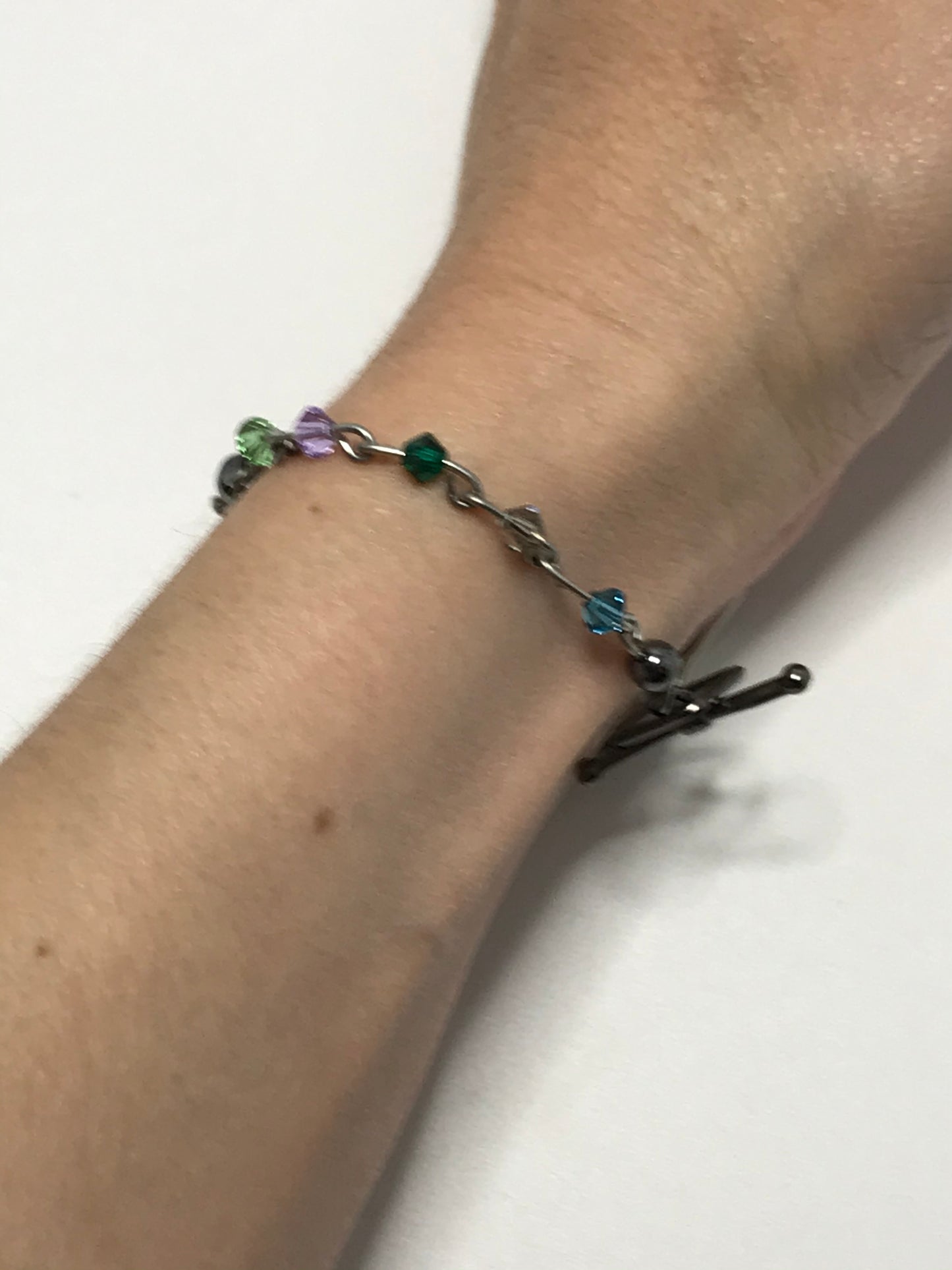 7" Swarovski and Hematite Link Bracelet
