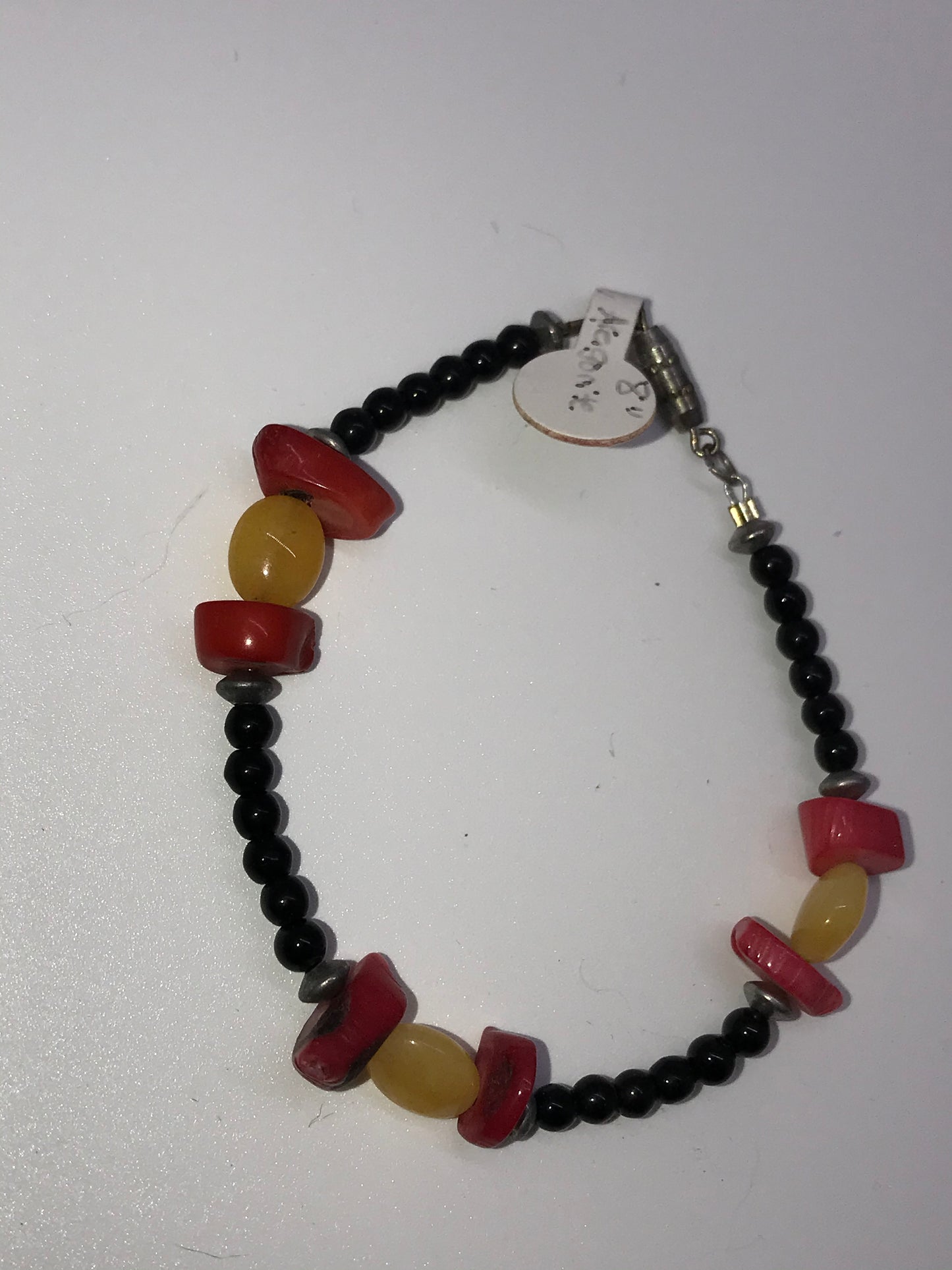 Aragonite and Obsidian Bracelet/Anklet