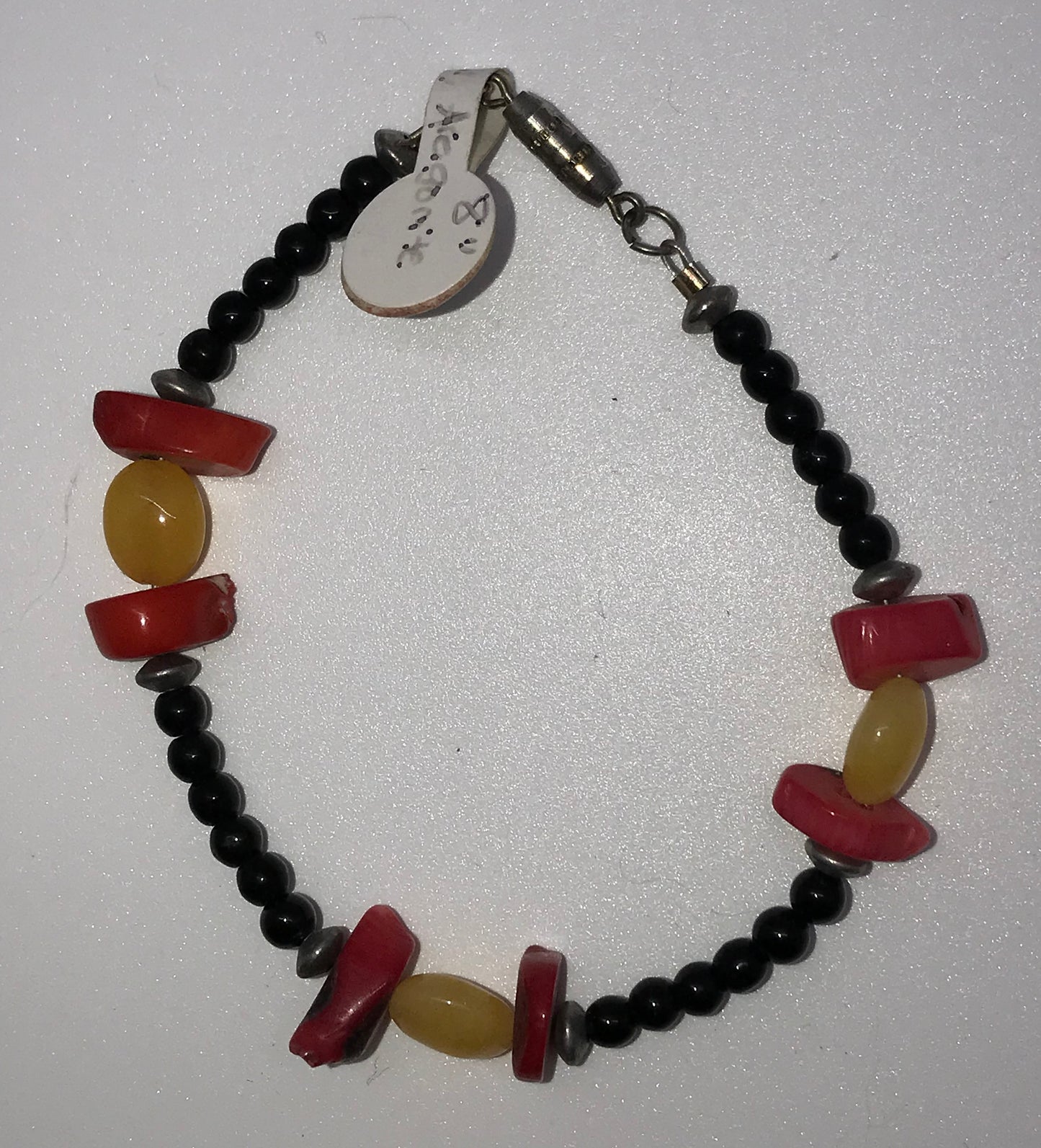 Aragonite and Obsidian Bracelet/Anklet