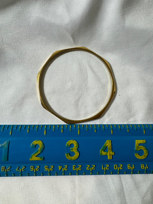 8" Vintage Monet Goldtone Faceted Bangle Bracelet