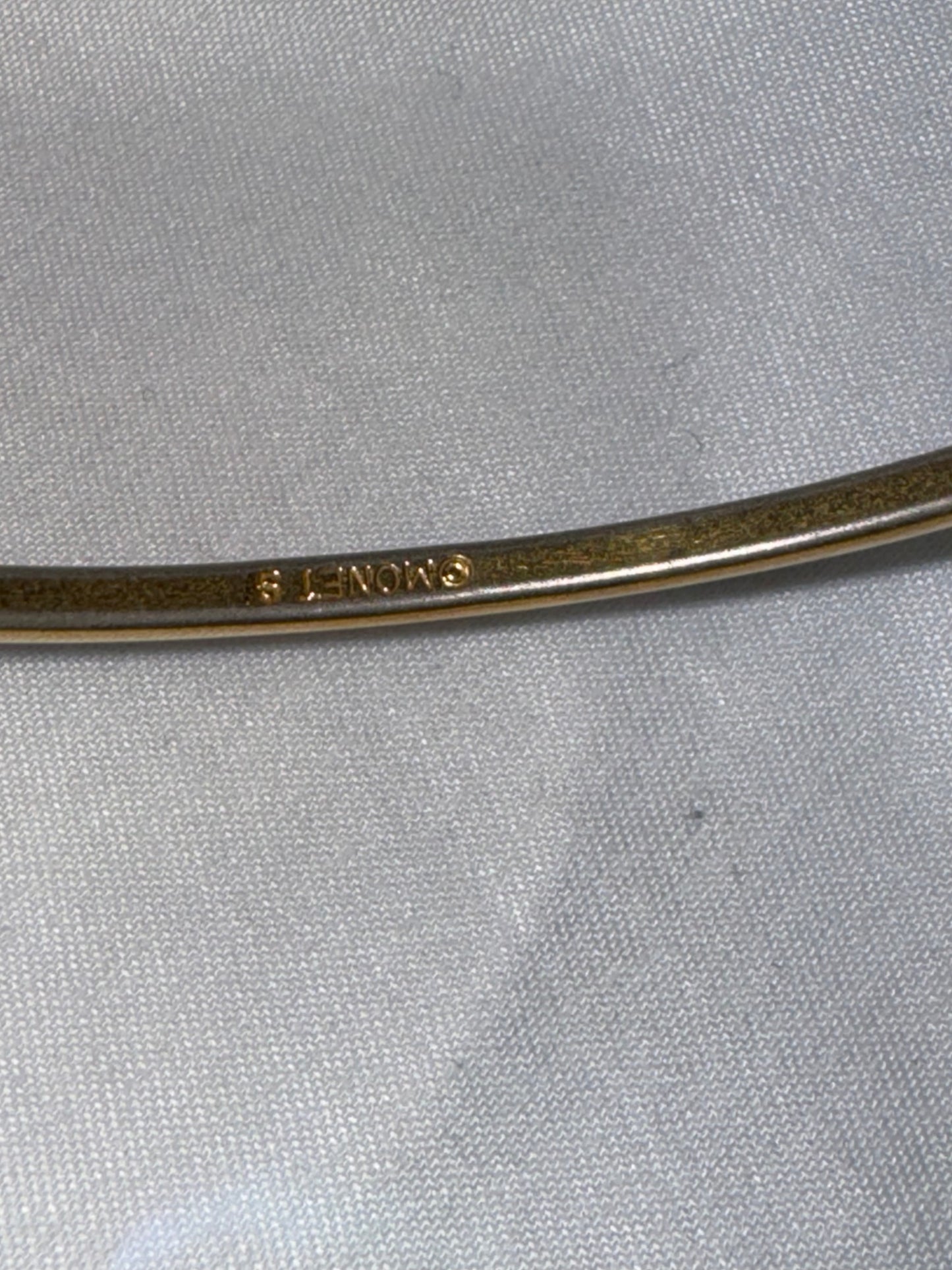 8" Vintage Monet Goldtone Faceted Bangle Bracelet