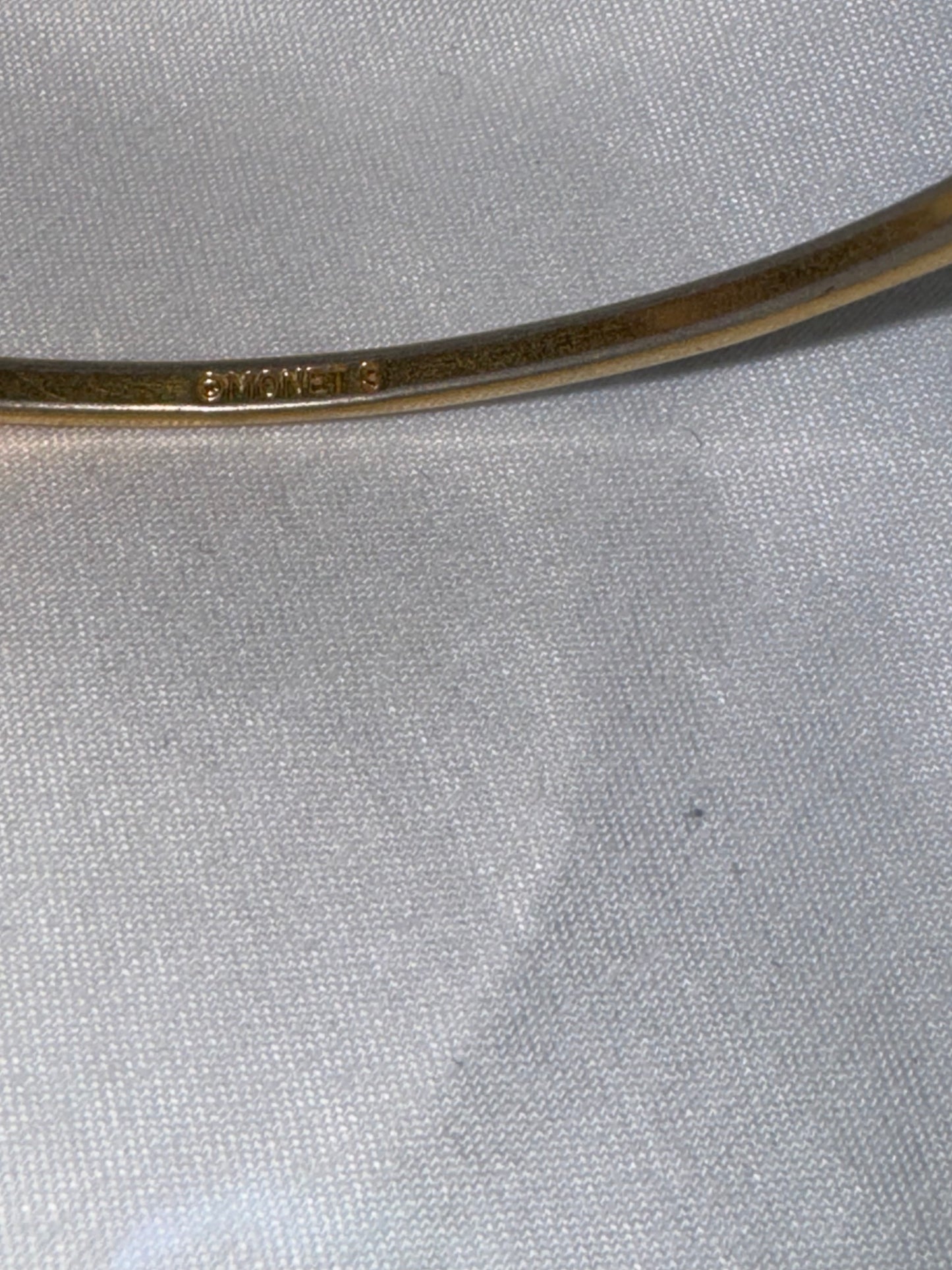 8" Vintage Monet Goldtone Faceted Bangle Bracelet