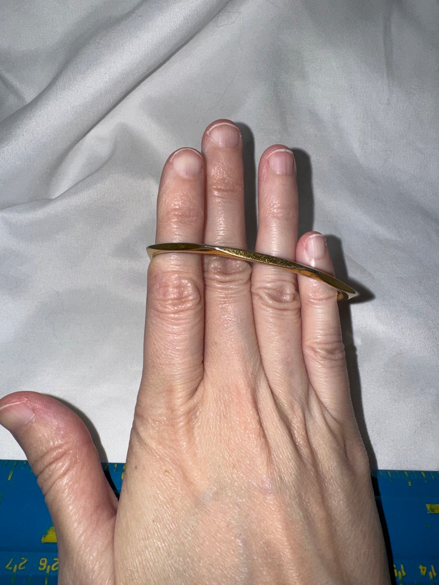 8" Vintage Monet Goldtone Faceted Bangle Bracelet