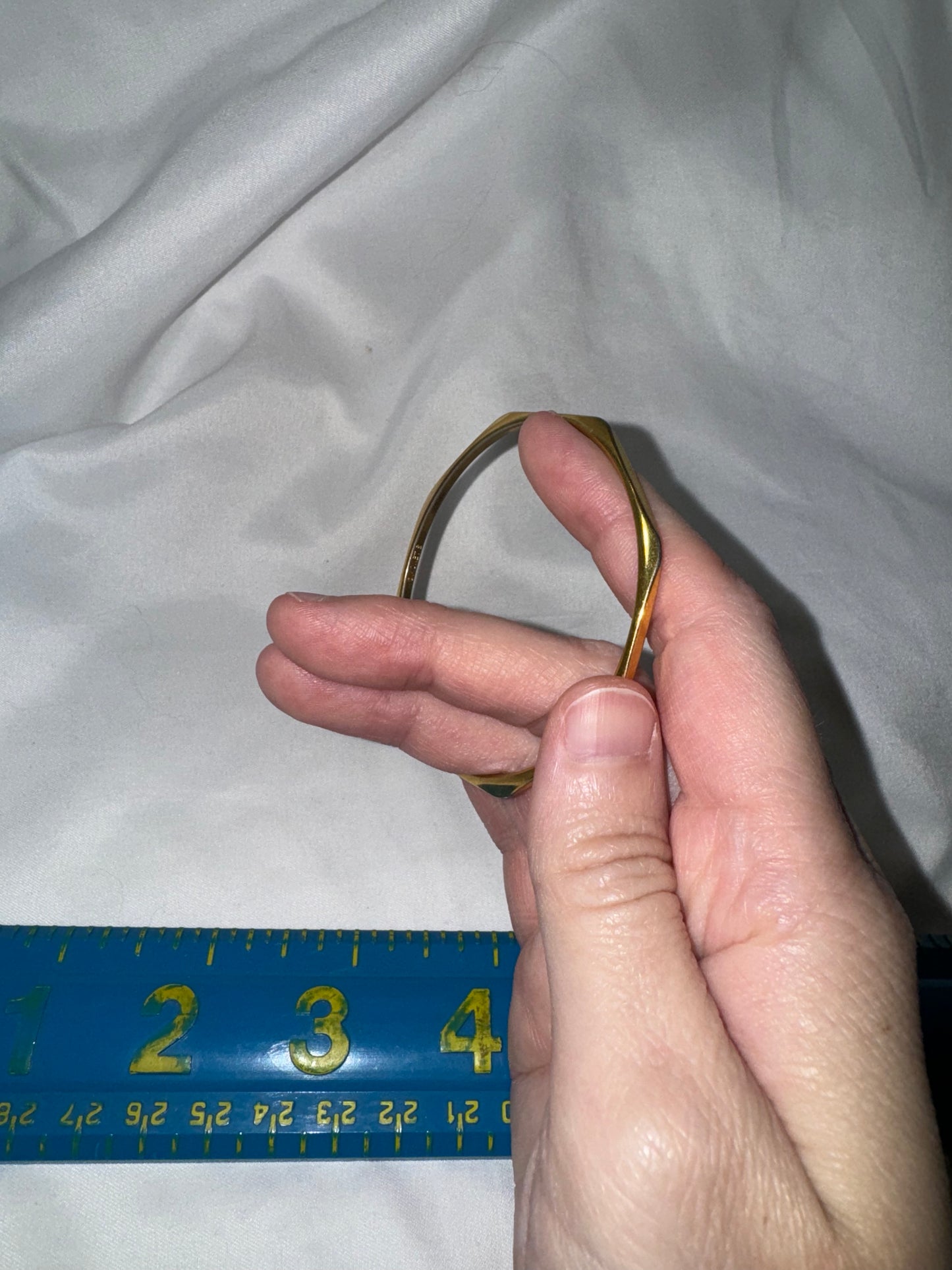 8" Vintage Monet Goldtone Faceted Bangle Bracelet