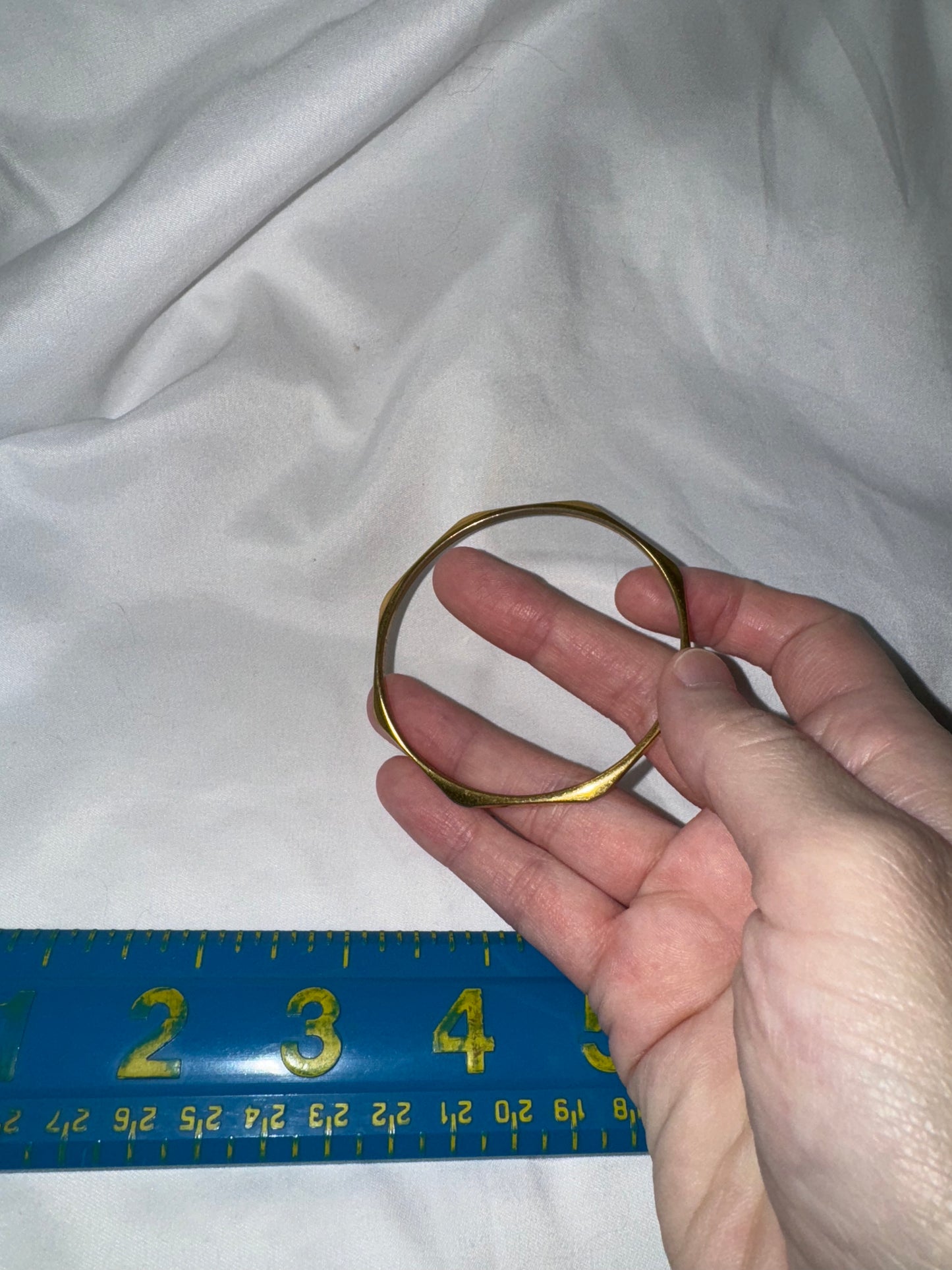 8" Vintage Monet Goldtone Faceted Bangle Bracelet