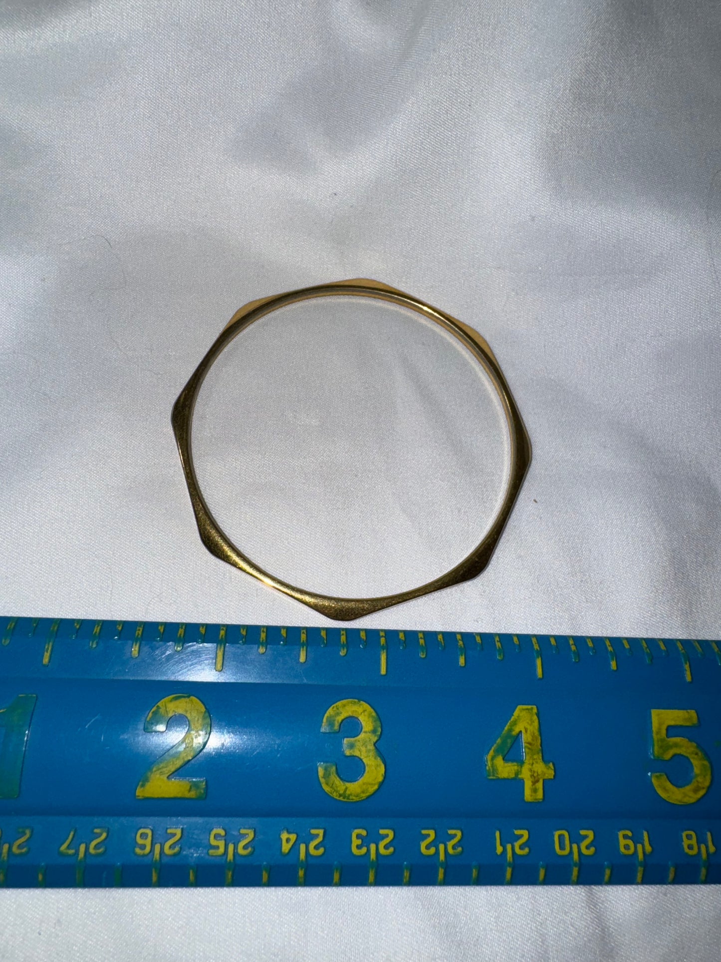 8" Vintage Monet Goldtone Faceted Bangle Bracelet