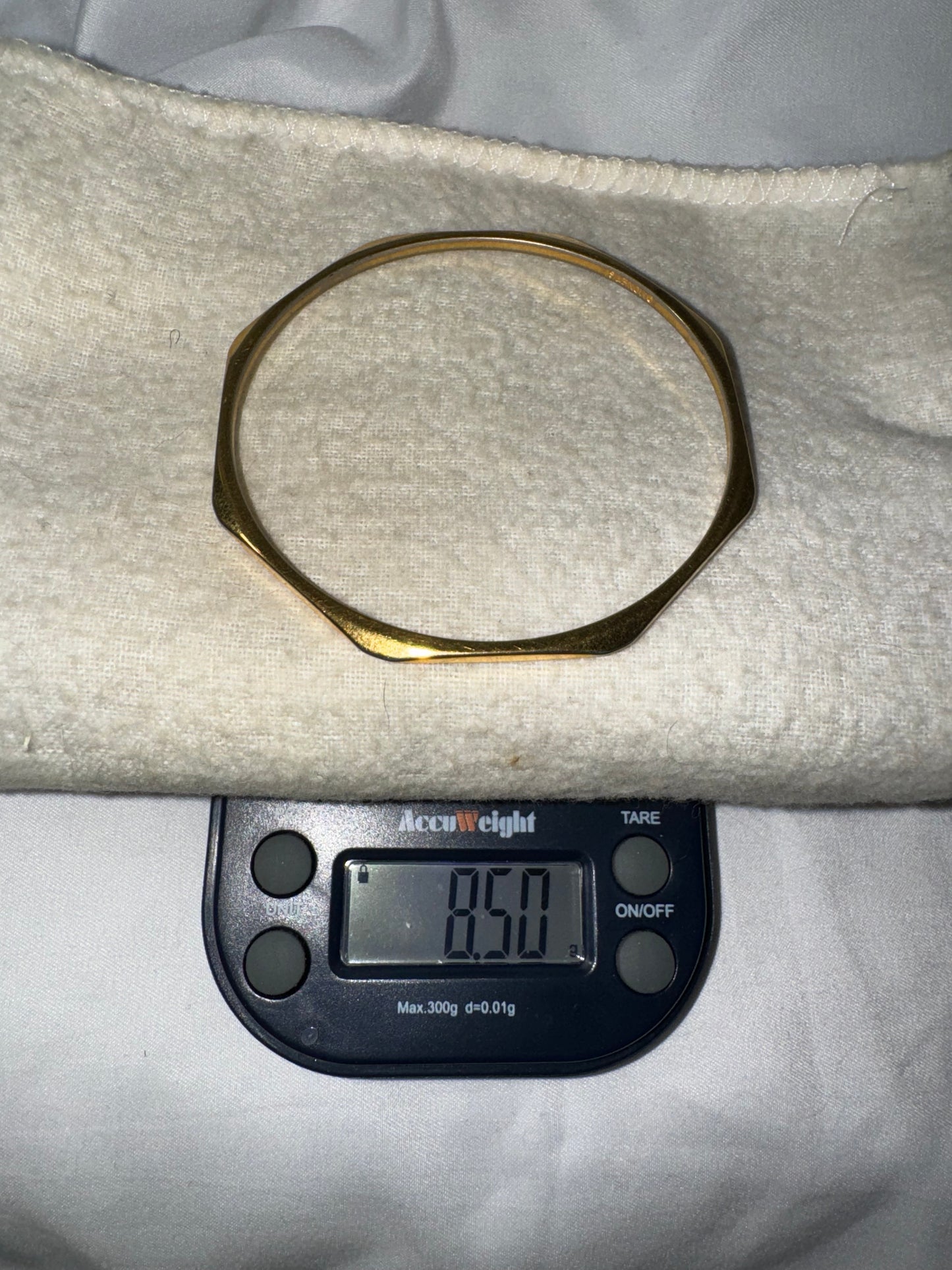 8" Vintage Monet Goldtone Faceted Bangle Bracelet