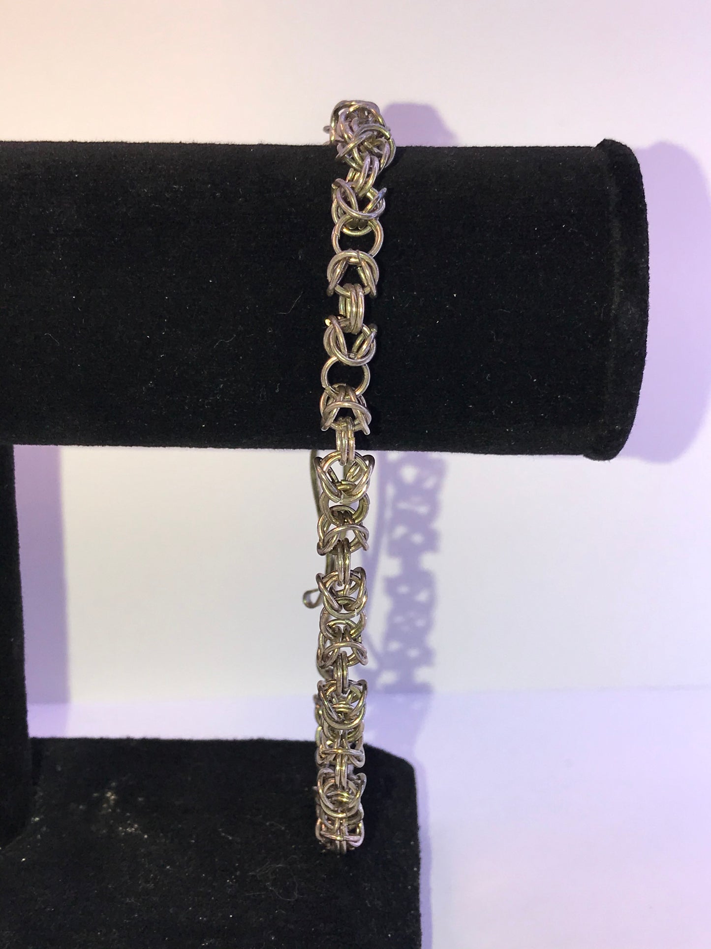 9 3/4" Sterling Silver Byzantine Chainmail Bracelet