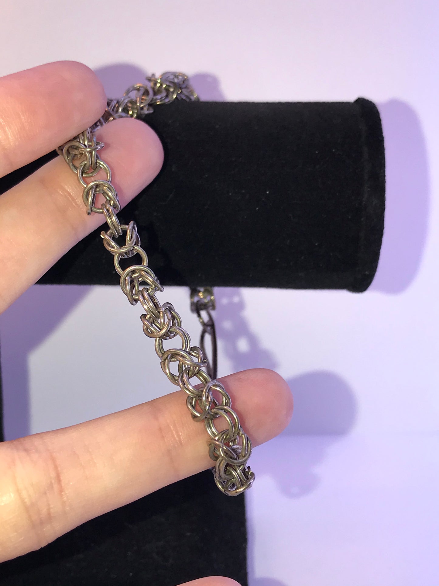 9 3/4" Sterling Silver Byzantine Chainmail Bracelet