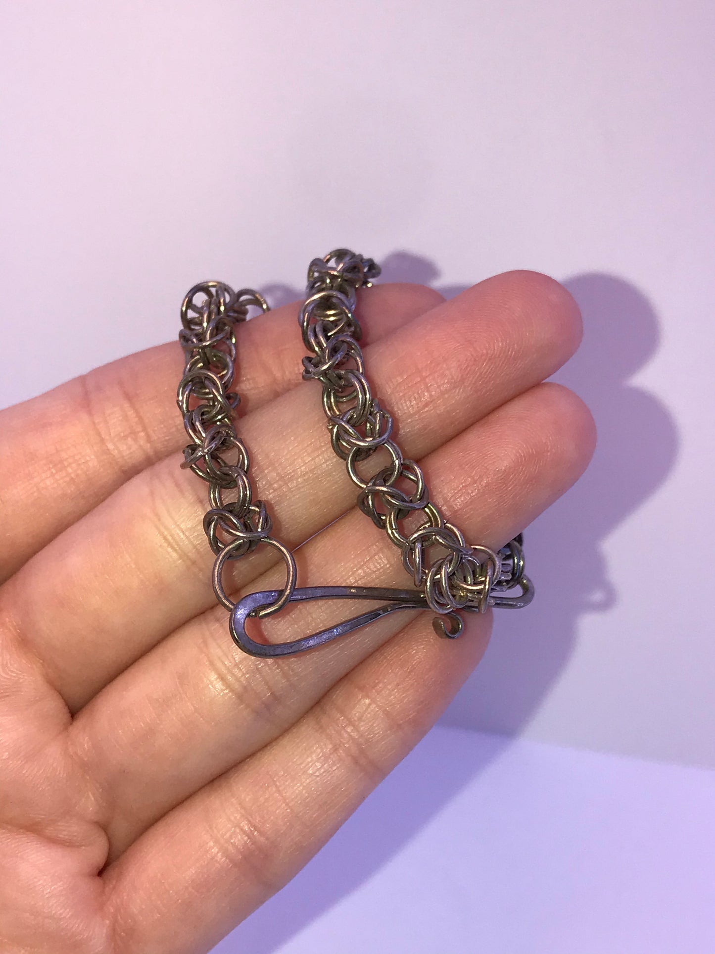 9 3/4" Sterling Silver Byzantine Chainmail Bracelet