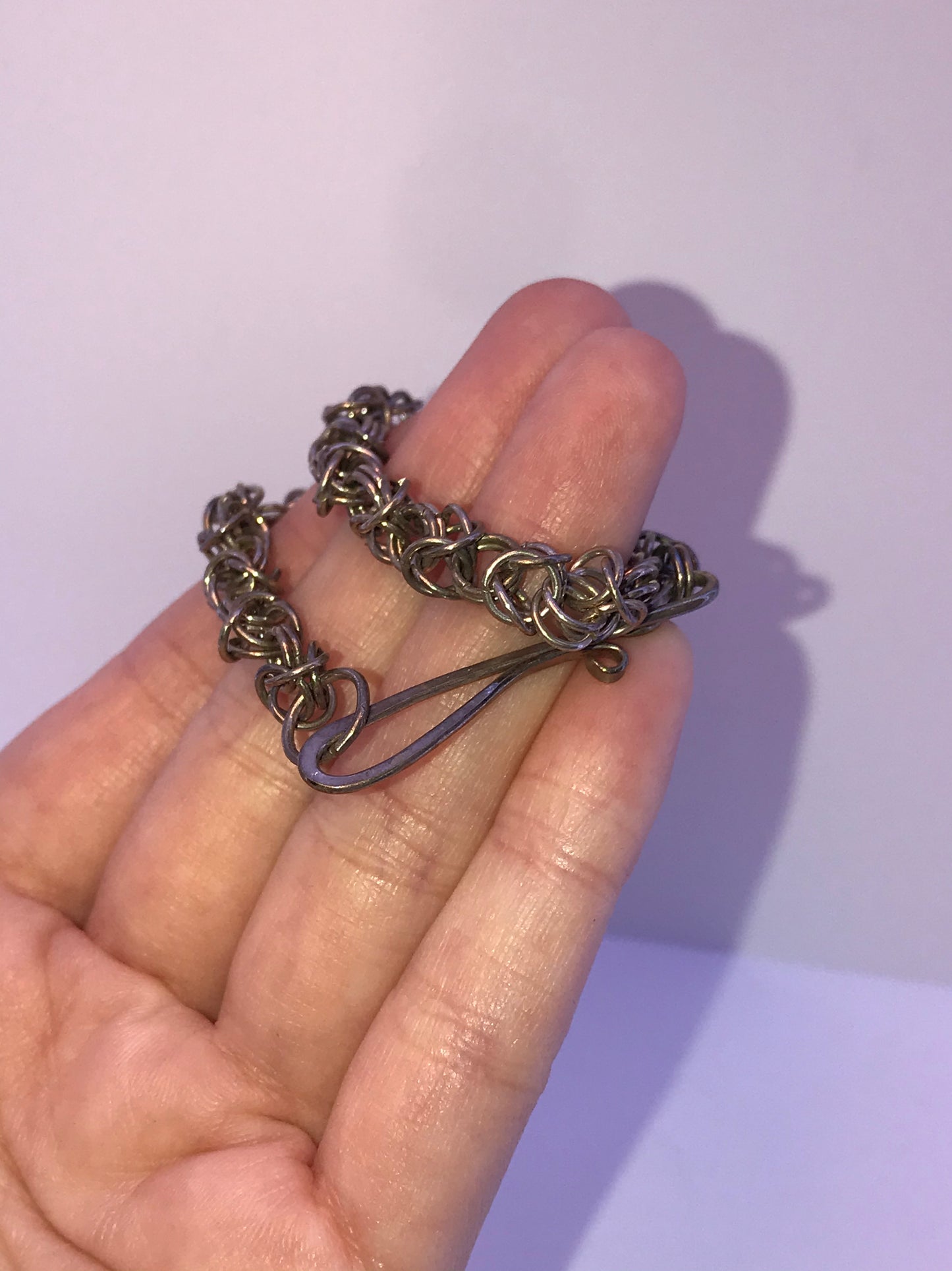 9 3/4" Sterling Silver Byzantine Chainmail Bracelet