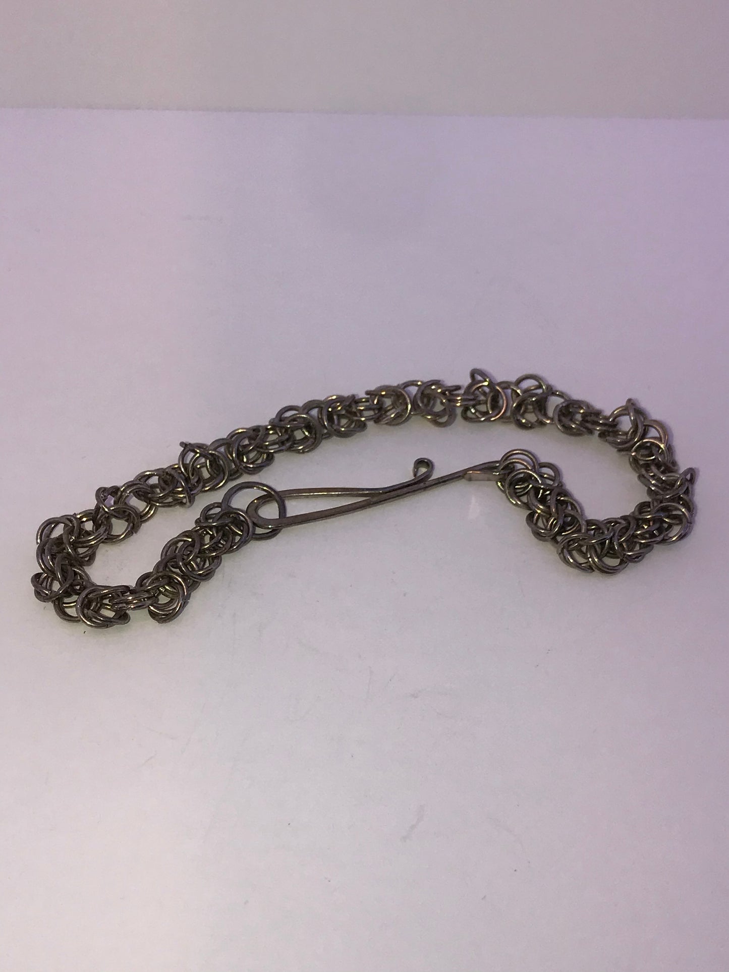 9 3/4" Sterling Silver Byzantine Chainmail Bracelet