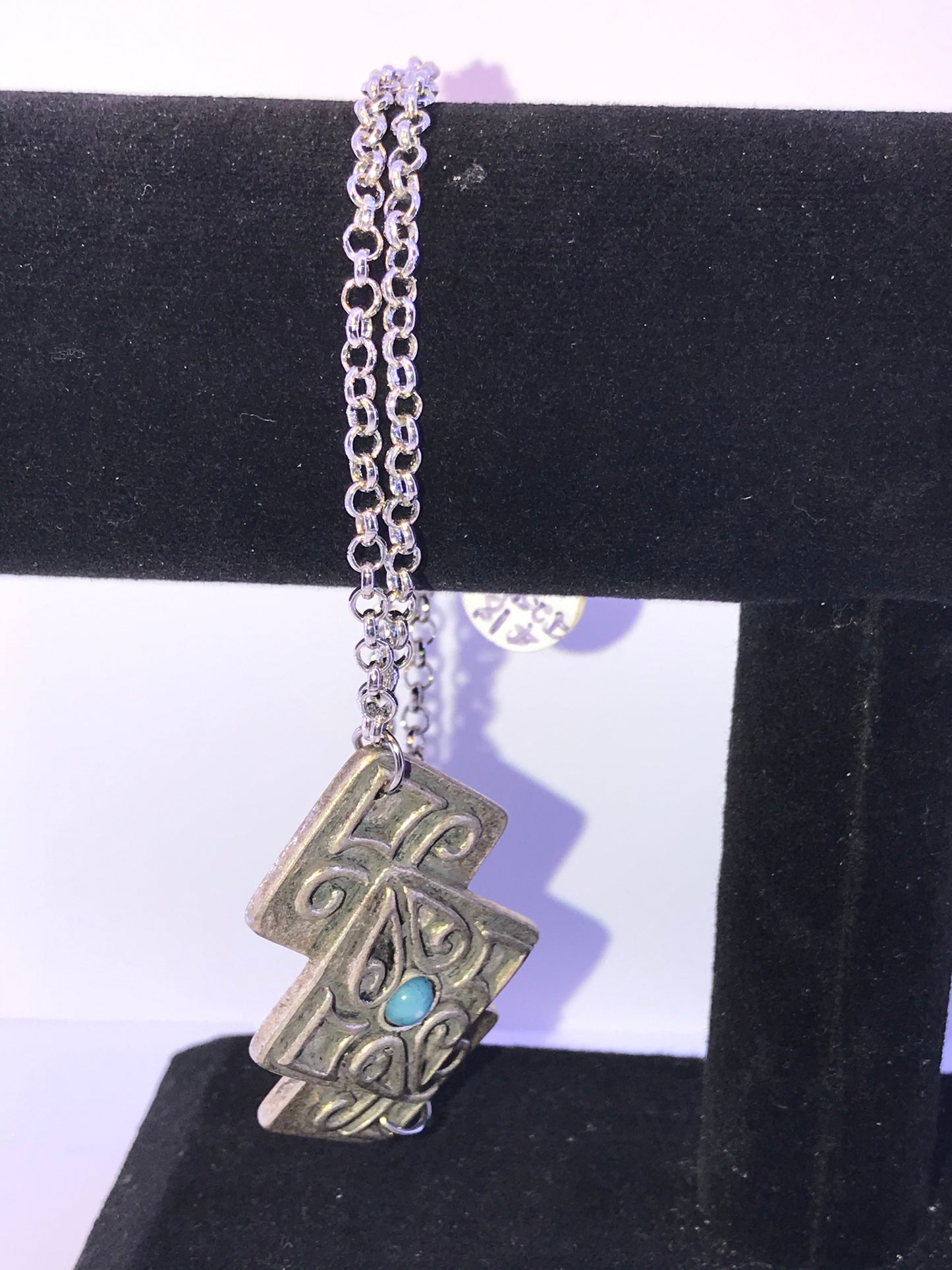 9" long Silver Plated Bracelet with Rolo Chain
