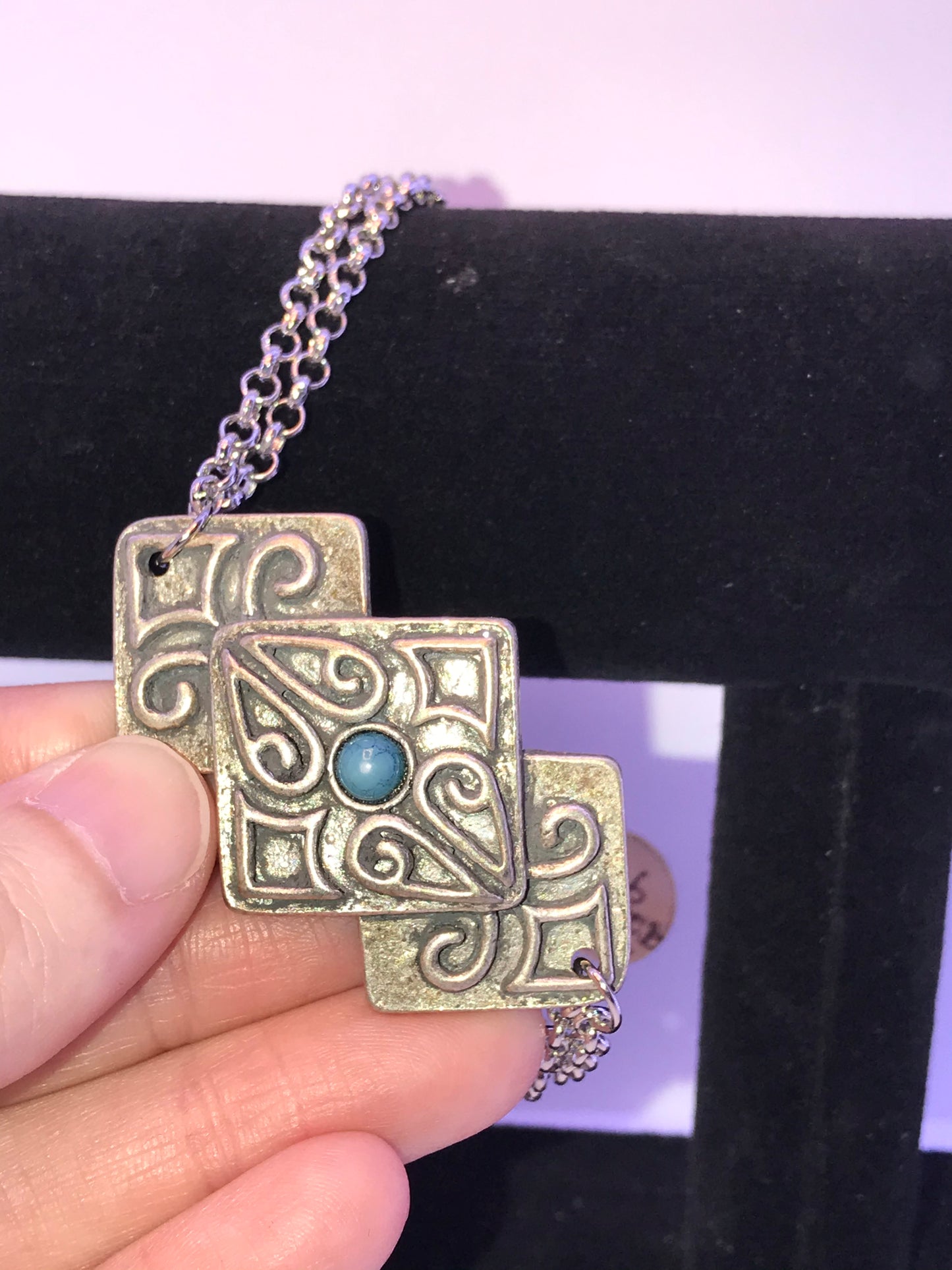 9" long Silver Plated Bracelet with Rolo Chain