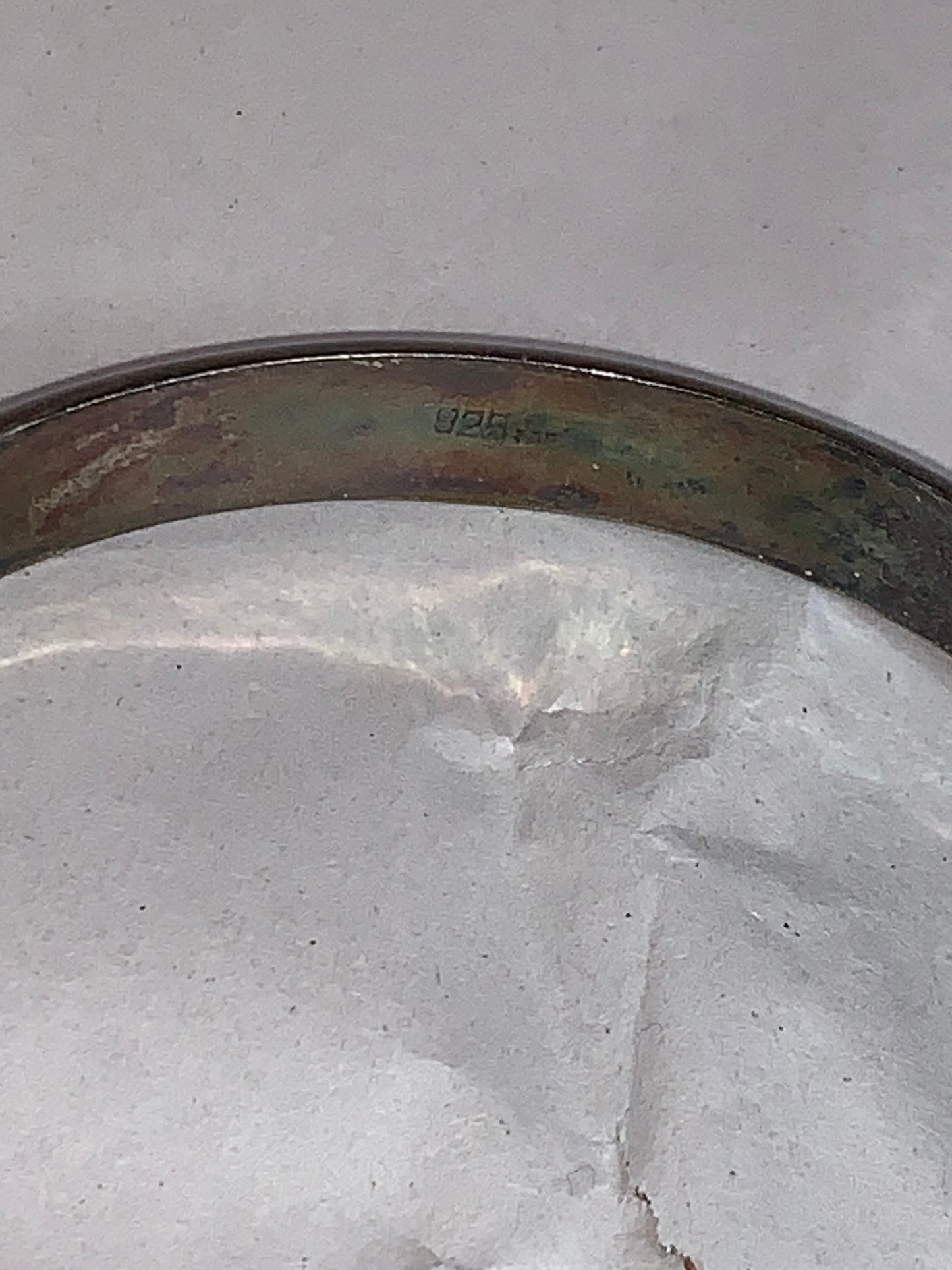 9 3/4" Vintage Sterling Silver Cuff Bangle Bracelet with chain catch, by FAS
