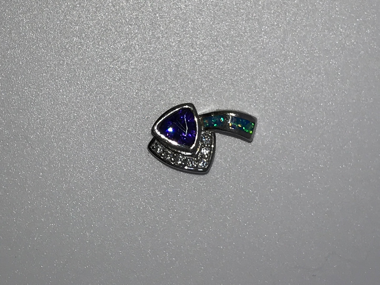 Amethyst, Opal and White Topaz Sterling Silver Pendant