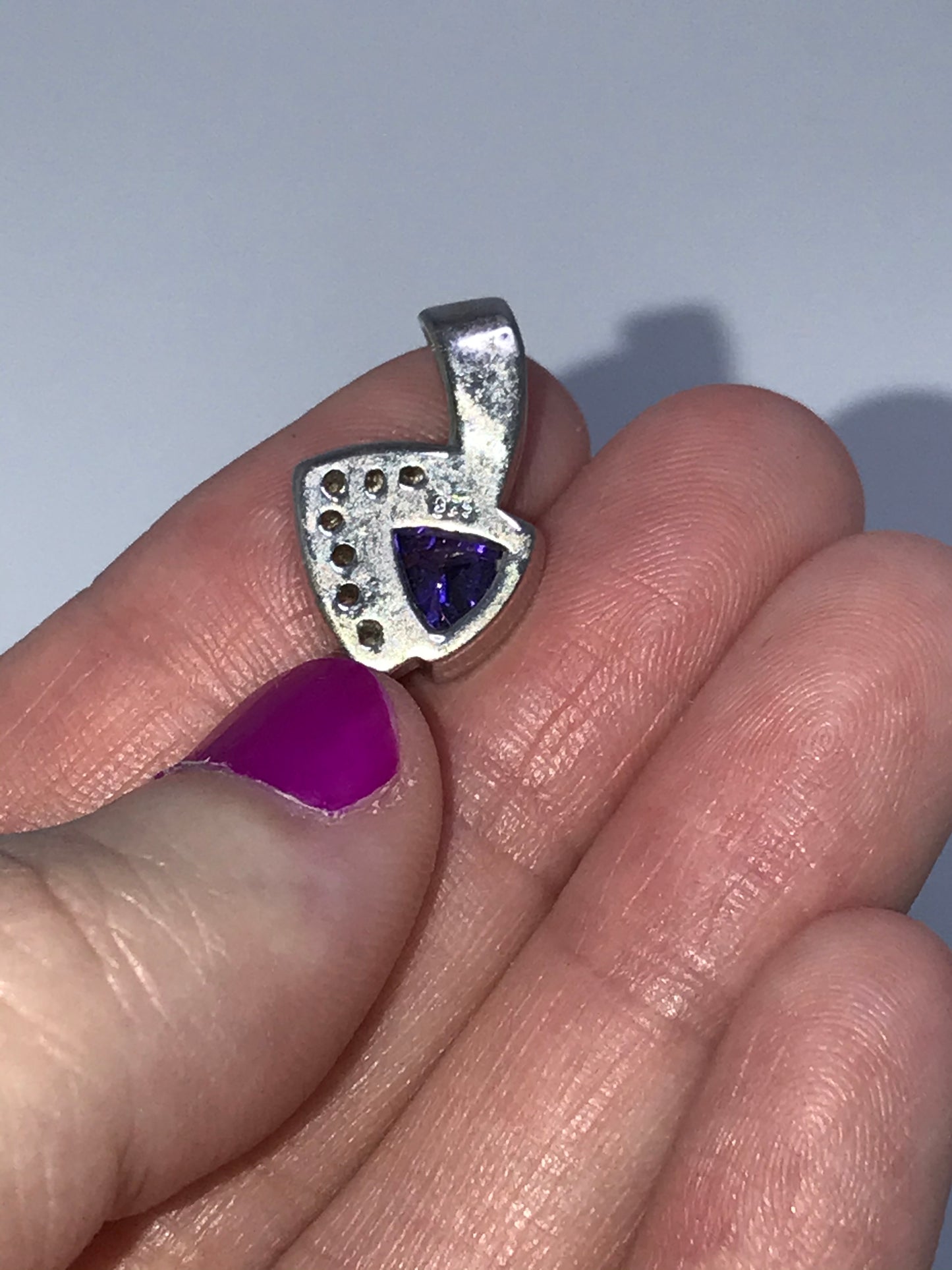 Amethyst, Opal and White Topaz Sterling Silver Pendant