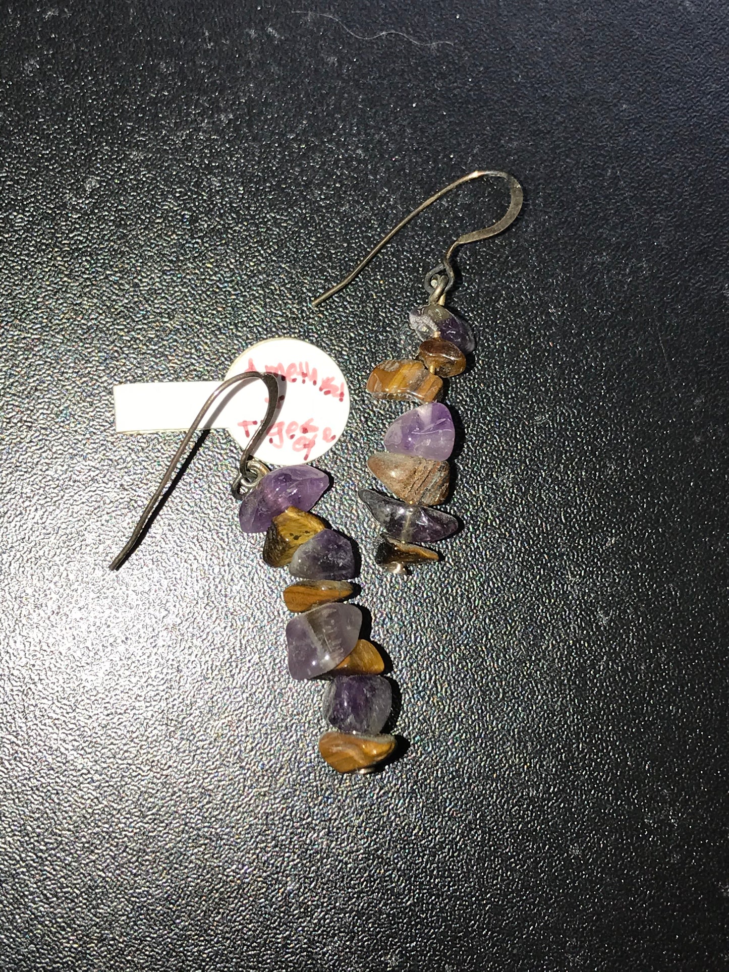 Amethyst And Tigerseye Earrings