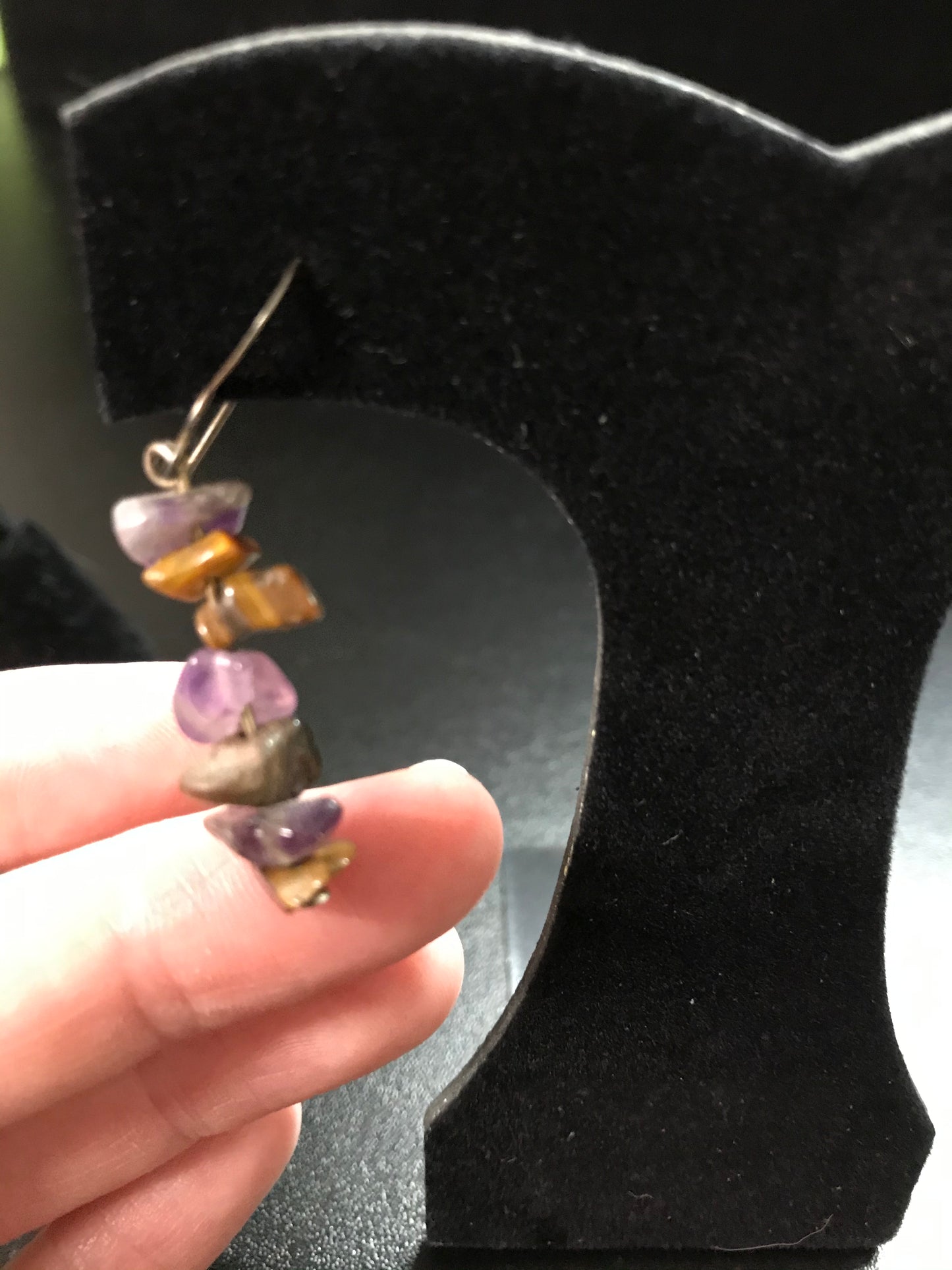 Amethyst And Tigerseye Earrings