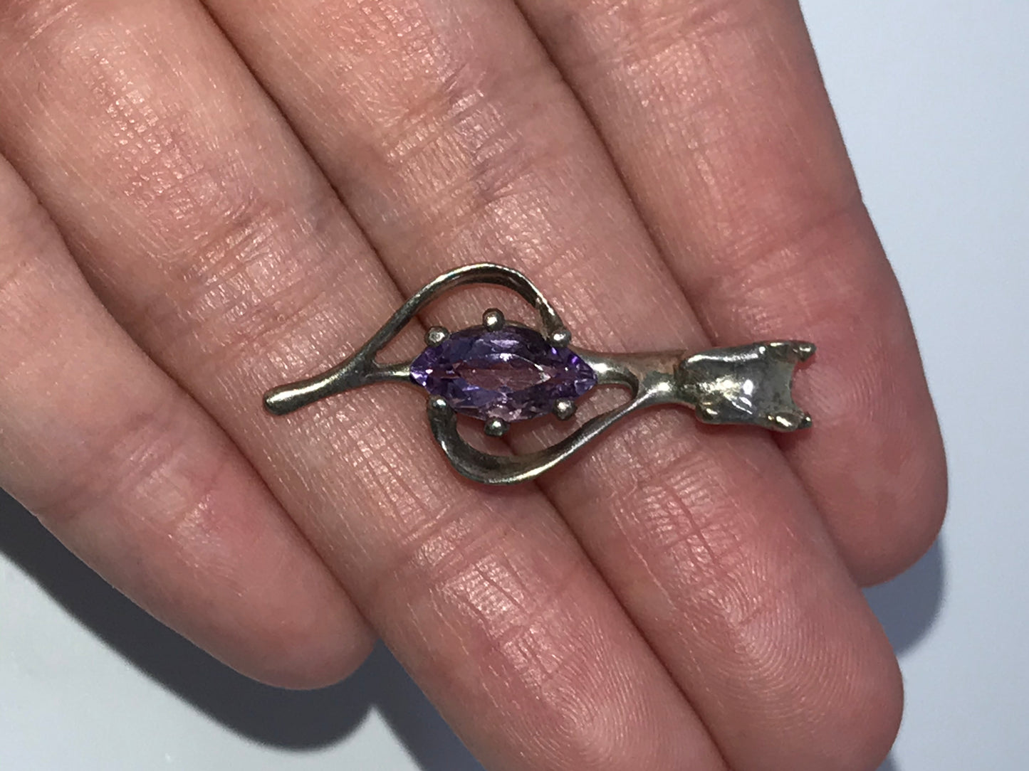 Sterling Silver And Amethyst Pendant