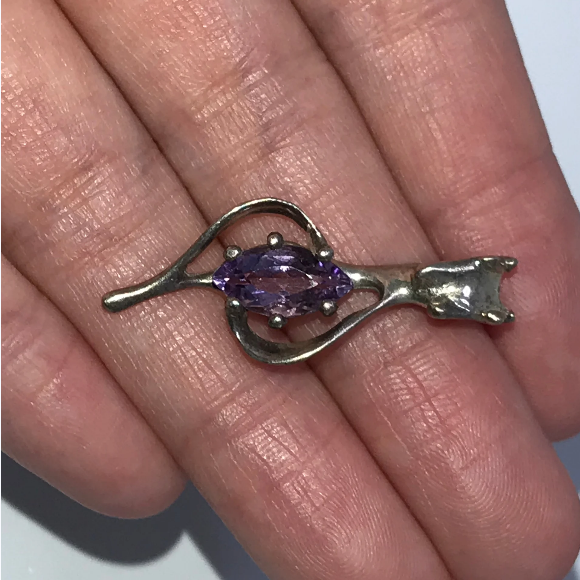 Sterling Silver And Amethyst Pendant