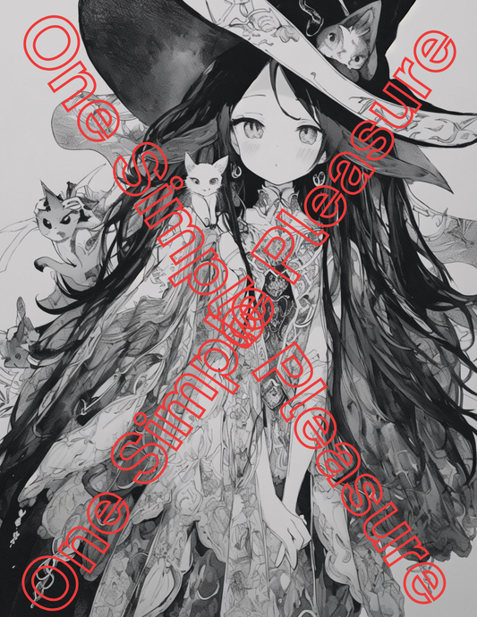 Witch and Halloween Coloring Pages, 33 pages