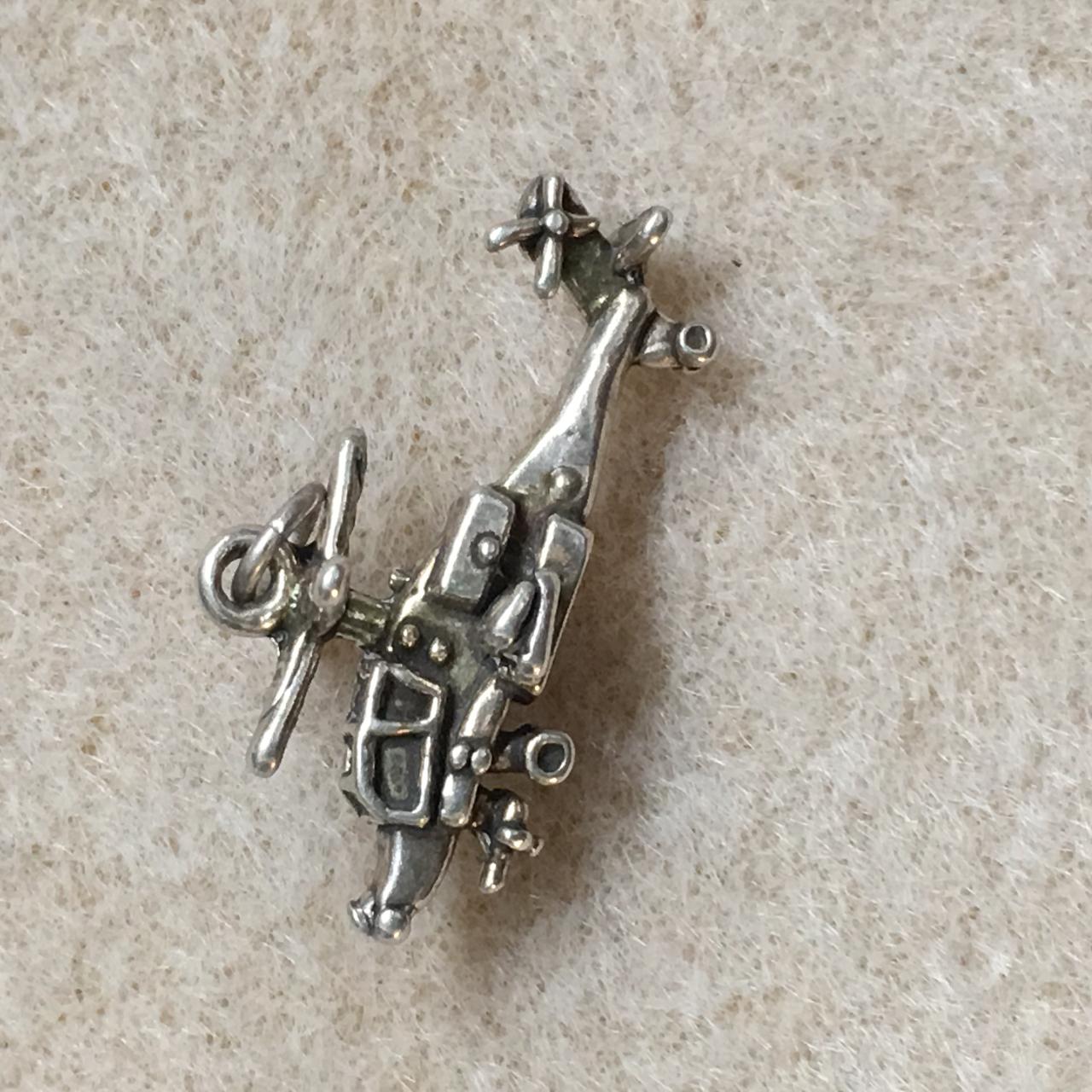 Sterling Silver Helicopter Pendant