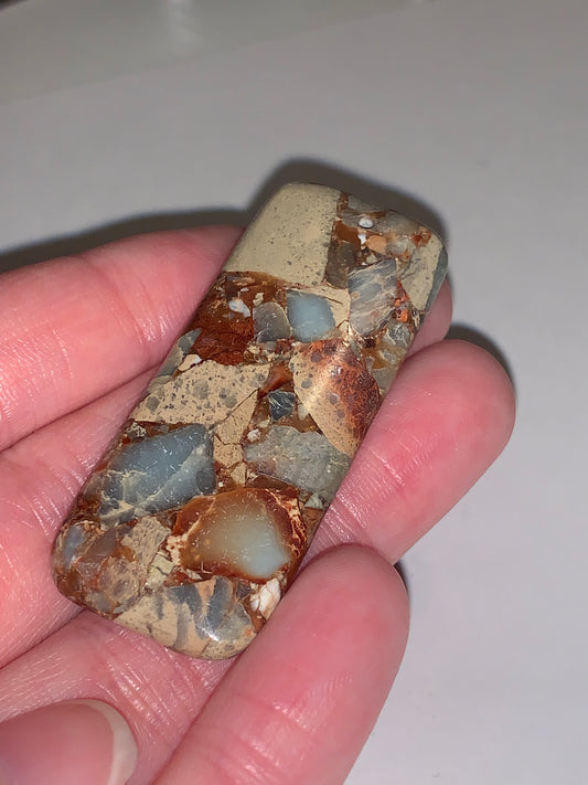 Beige Sea Sediment Jasper Rectangular Focal Drop