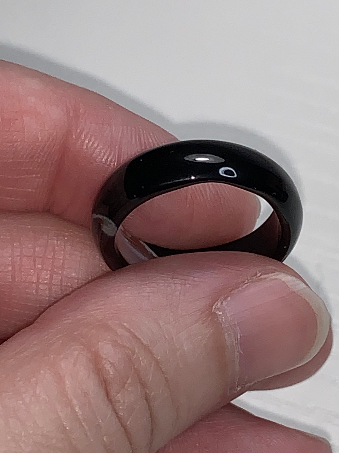 Black Agate Ring, Size 7 1/4