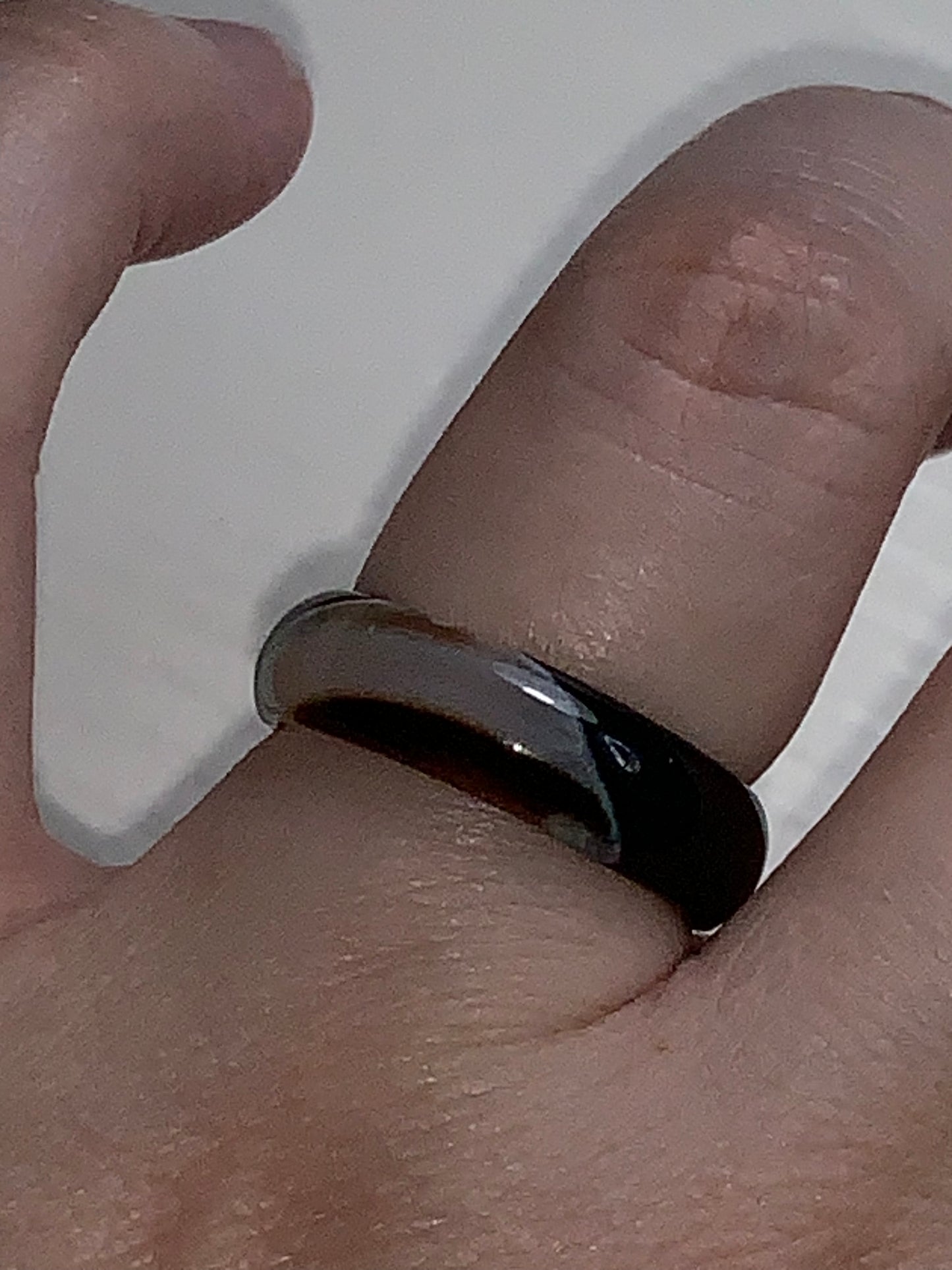 Black Agate Ring, Size 7 1/4
