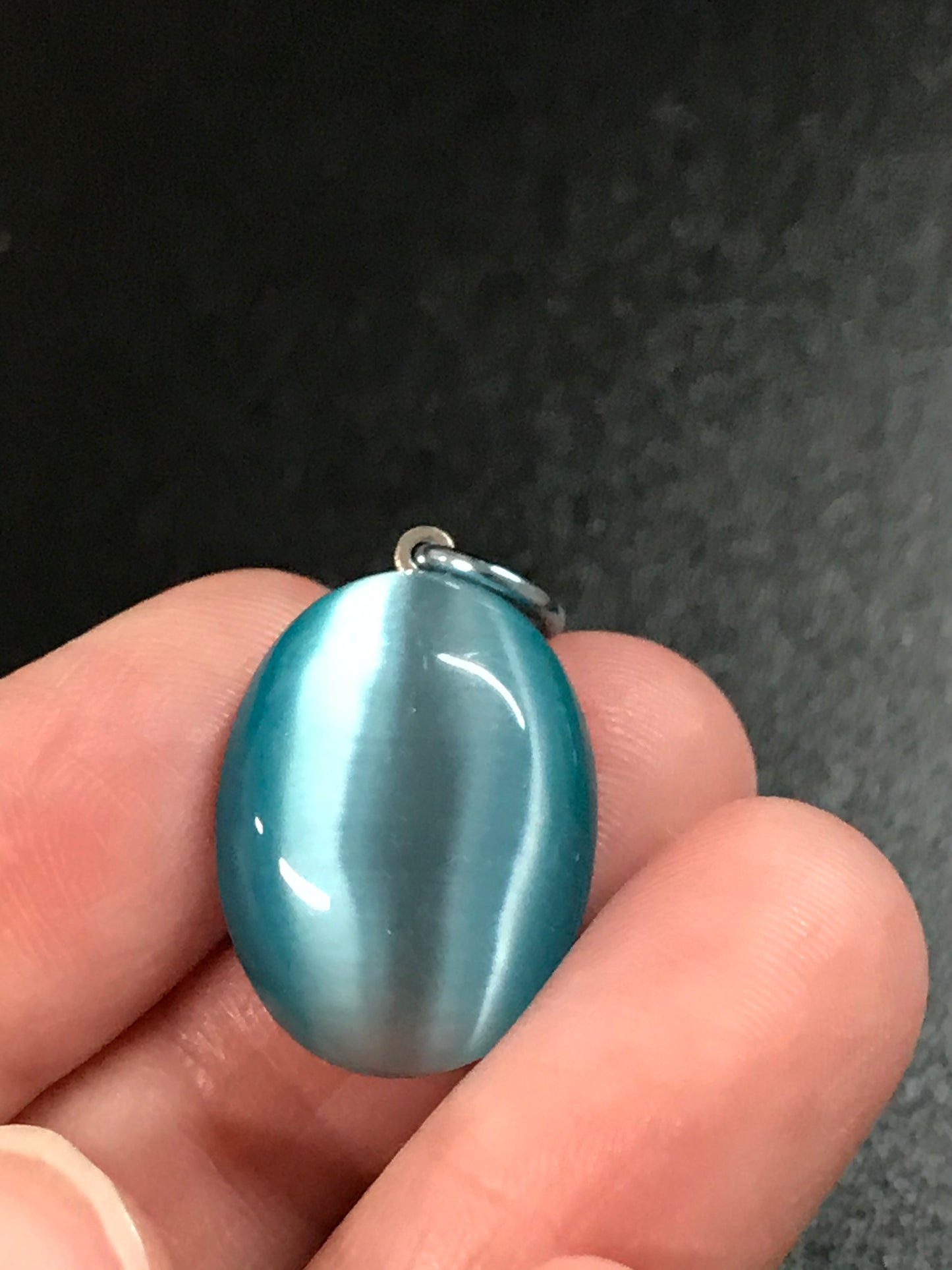 Turquoise Blue Cat's Eye Pendant