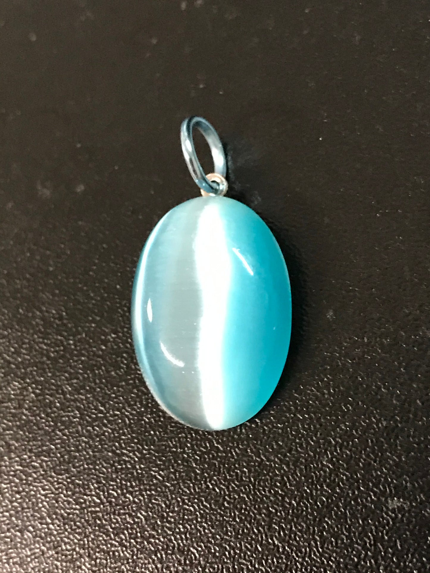 Turquoise Blue Cat's Eye Pendant