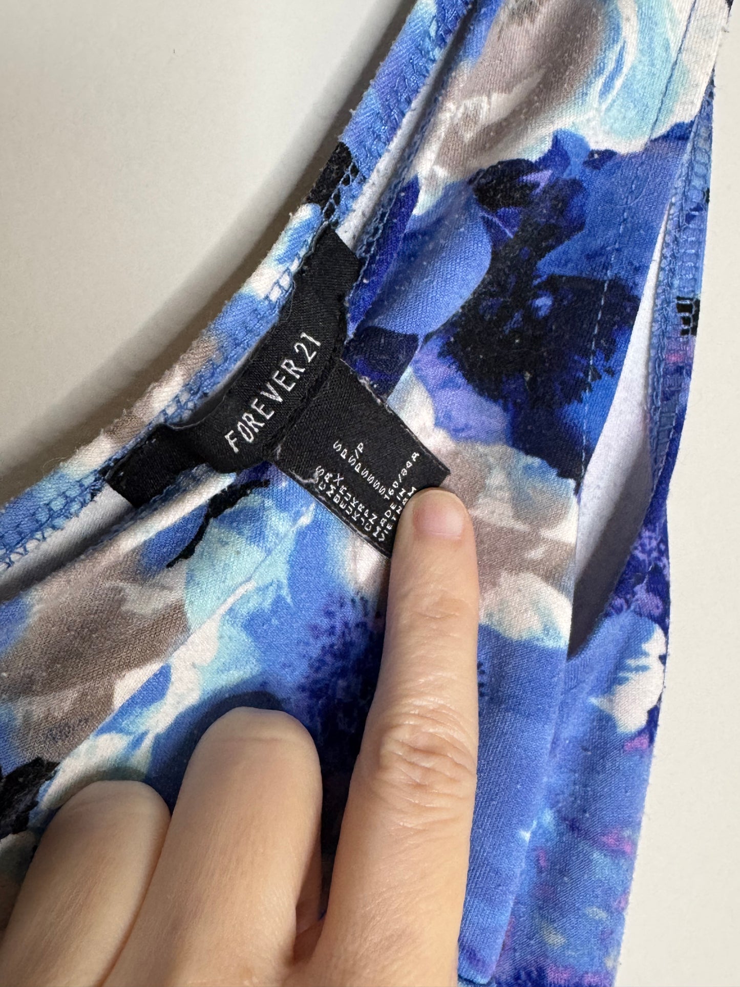 Blue Floral Forever 21 Dress, Size Small