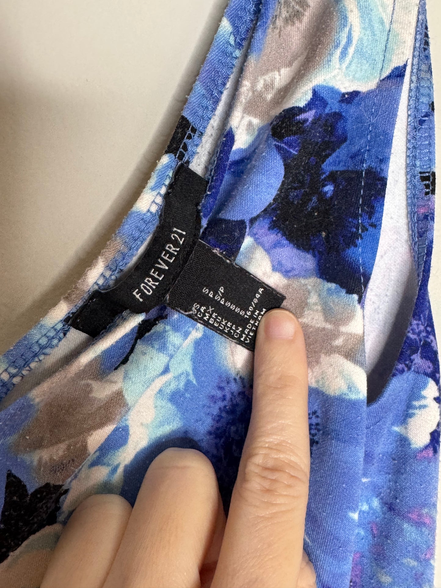 Blue Floral Forever 21 Dress, Size Small