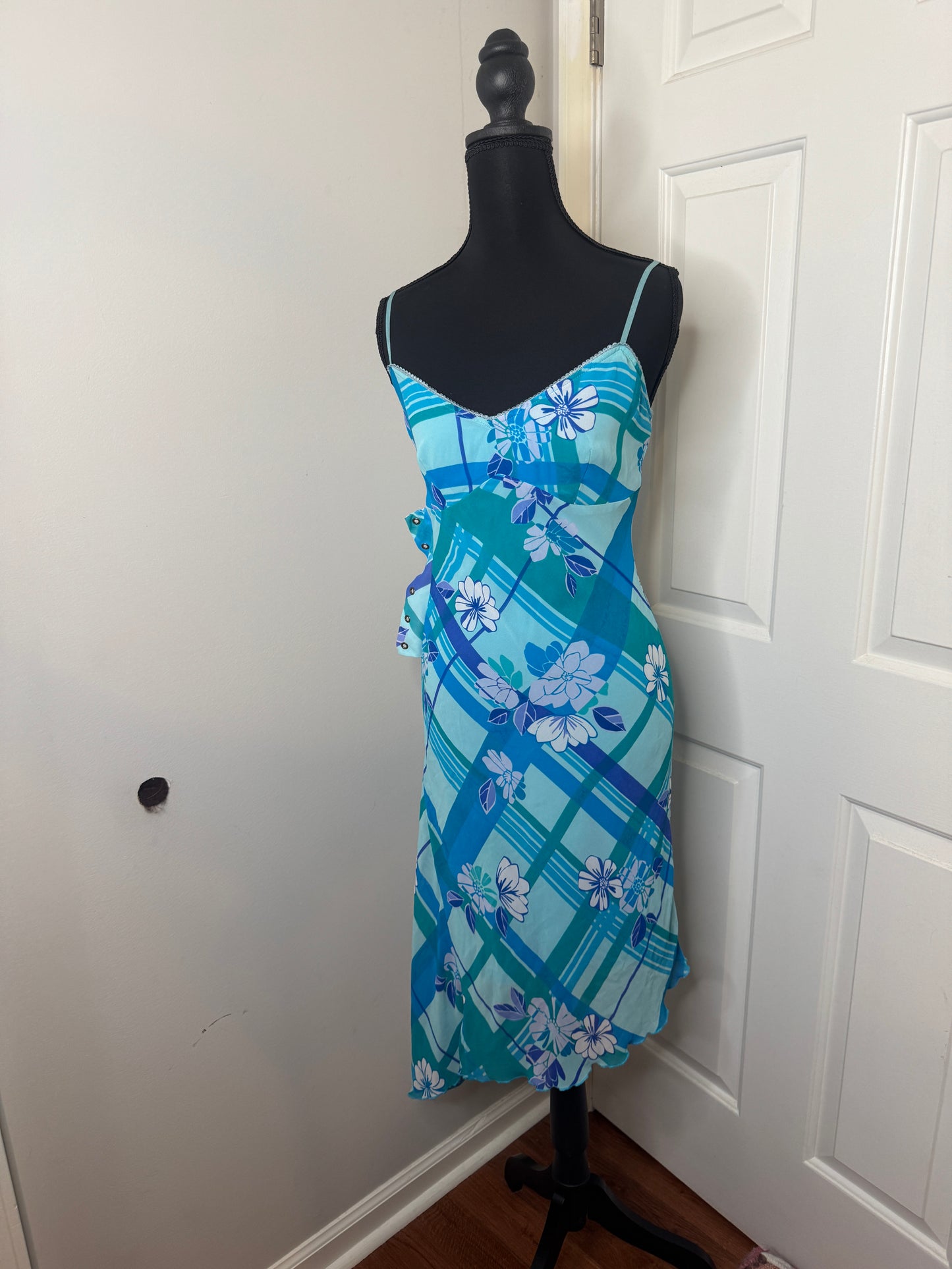 Blue Hott Kiss Y2K Dress, Size Small