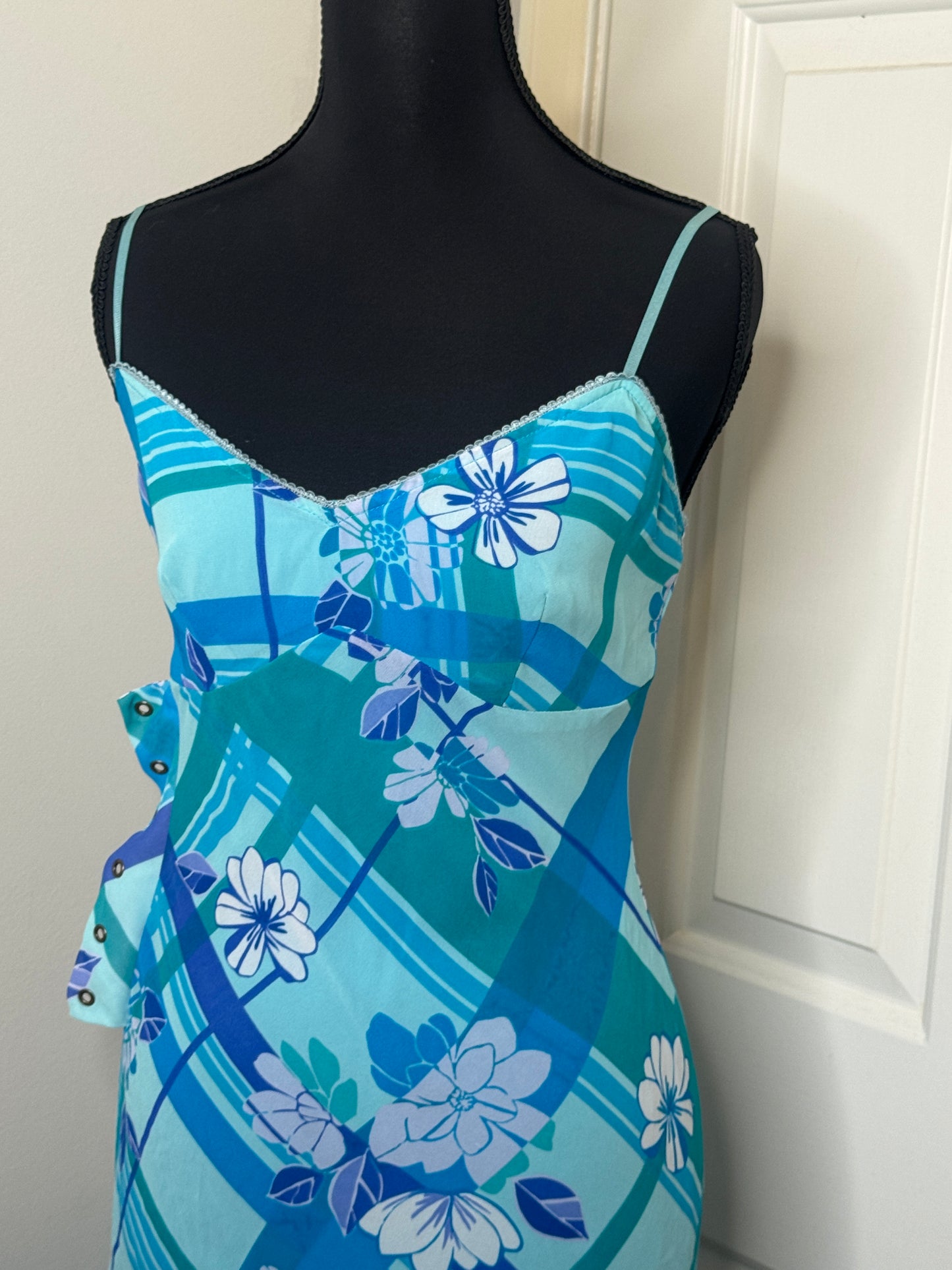Blue Hott Kiss Y2K Dress, Size Small