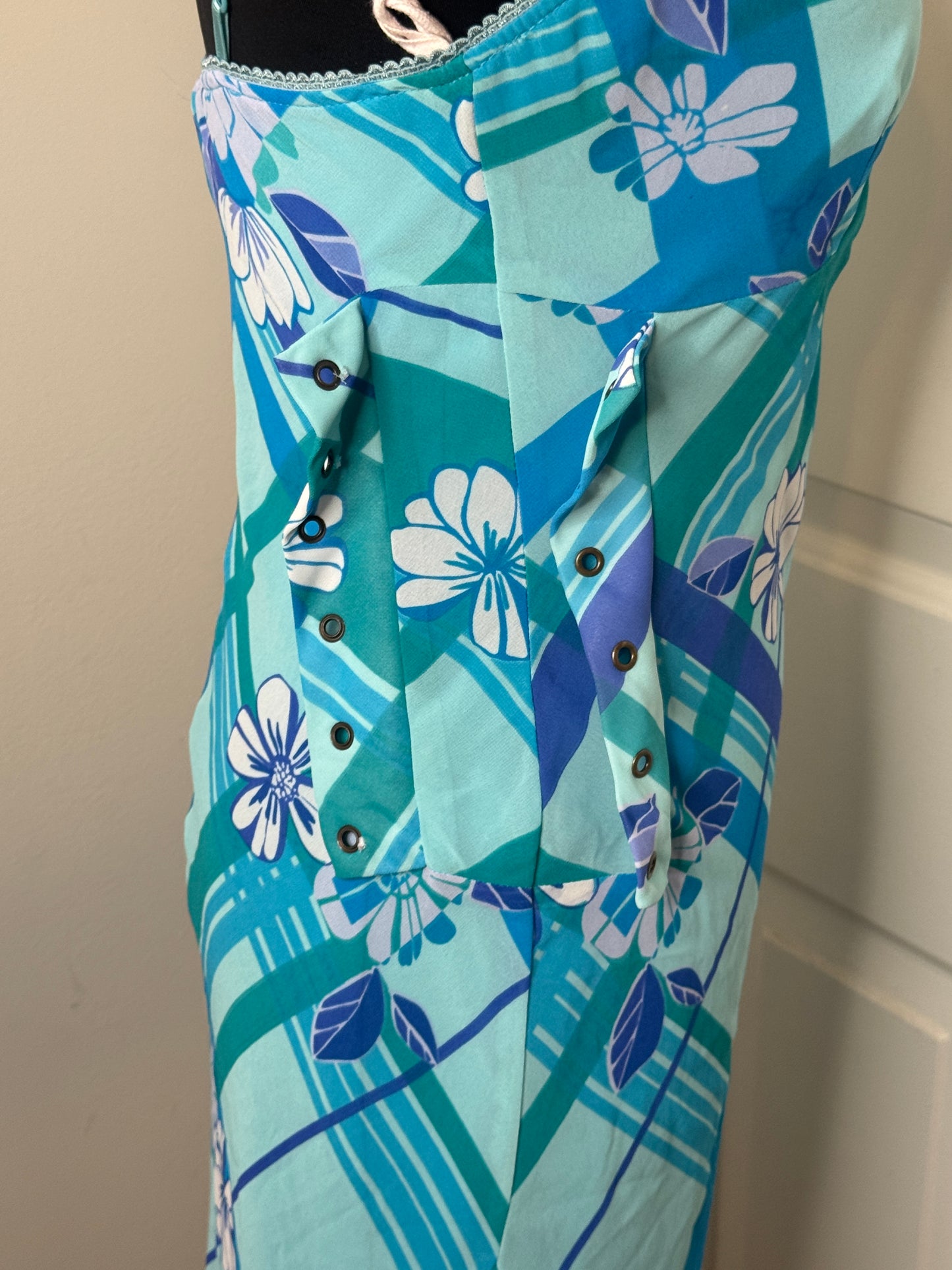 Blue Hott Kiss Y2K Dress, Size Small