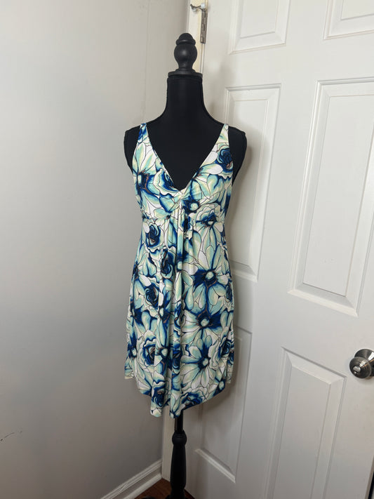 Blue and Deal Strappy Dress by Abrielle, Size Medium