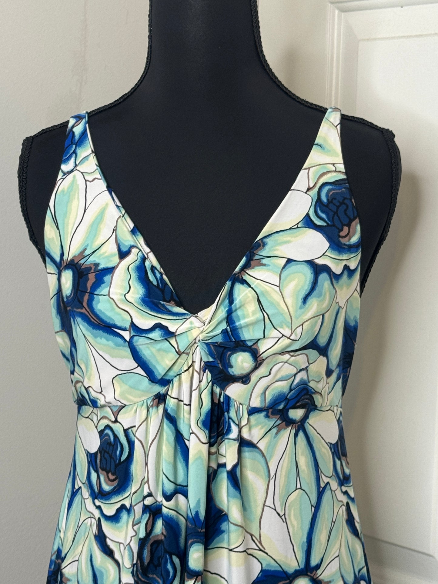 Blue and Deal Strappy Dress by Abrielle, Size Medium