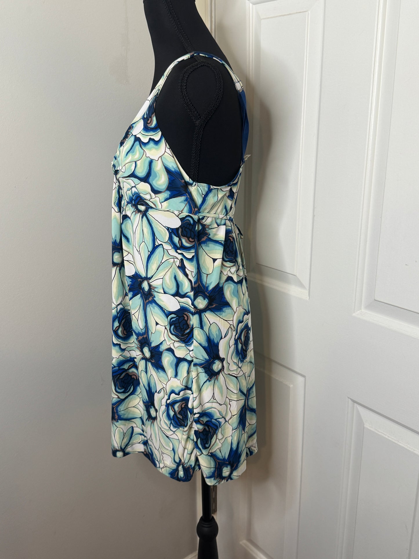 Blue and Deal Strappy Dress by Abrielle, Size Medium